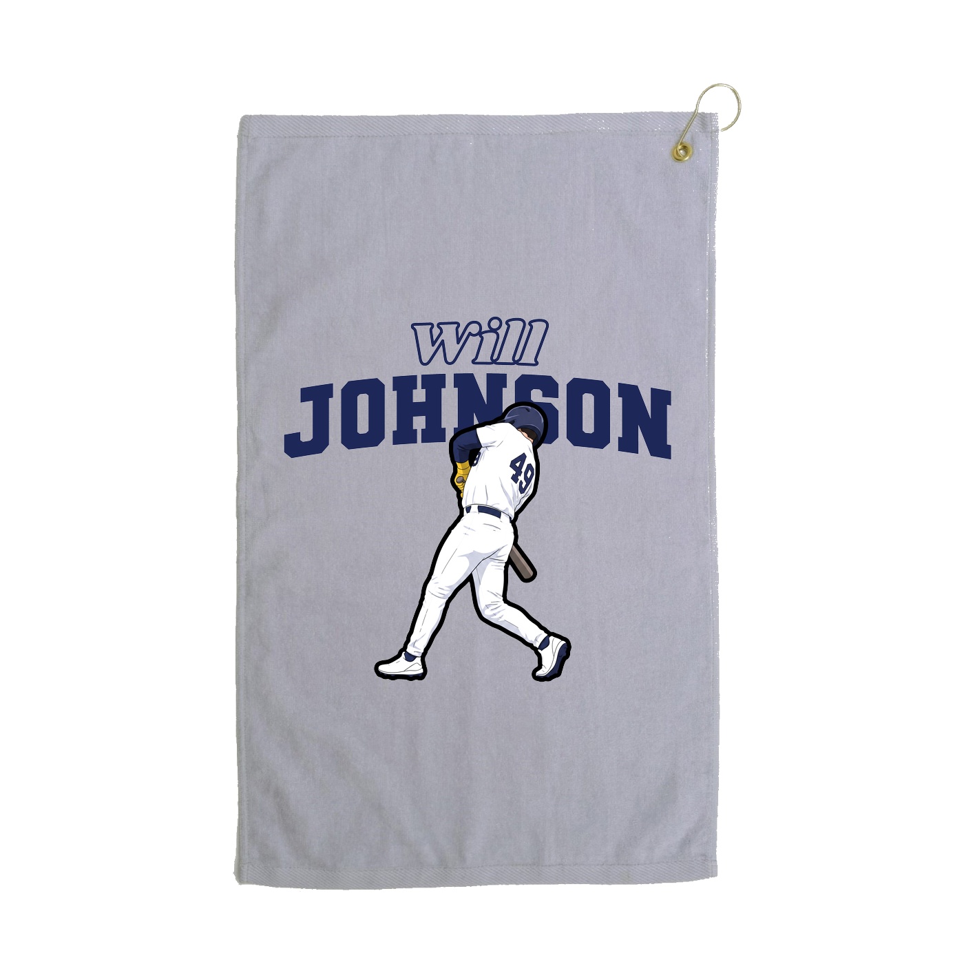 Golf Towel — Name Arch in Grey