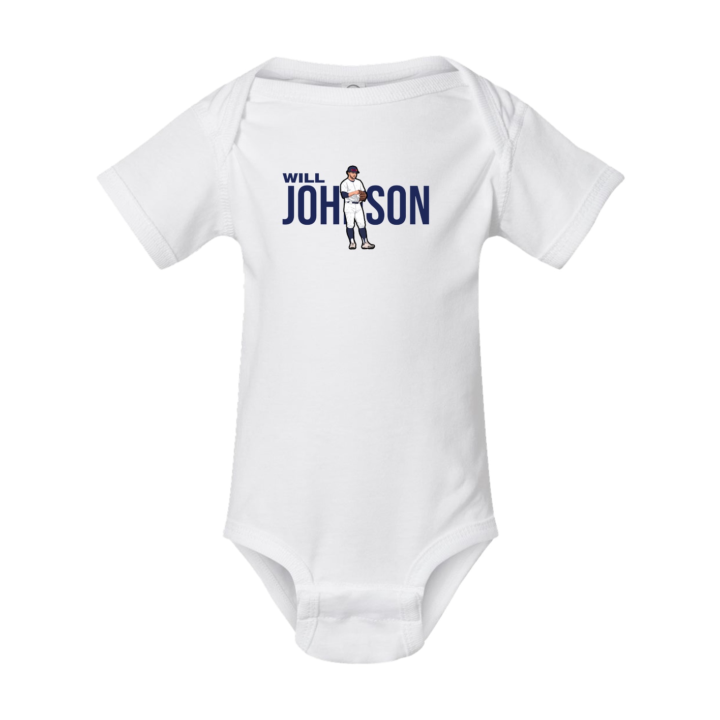 Baby Onesie — Player Name in White