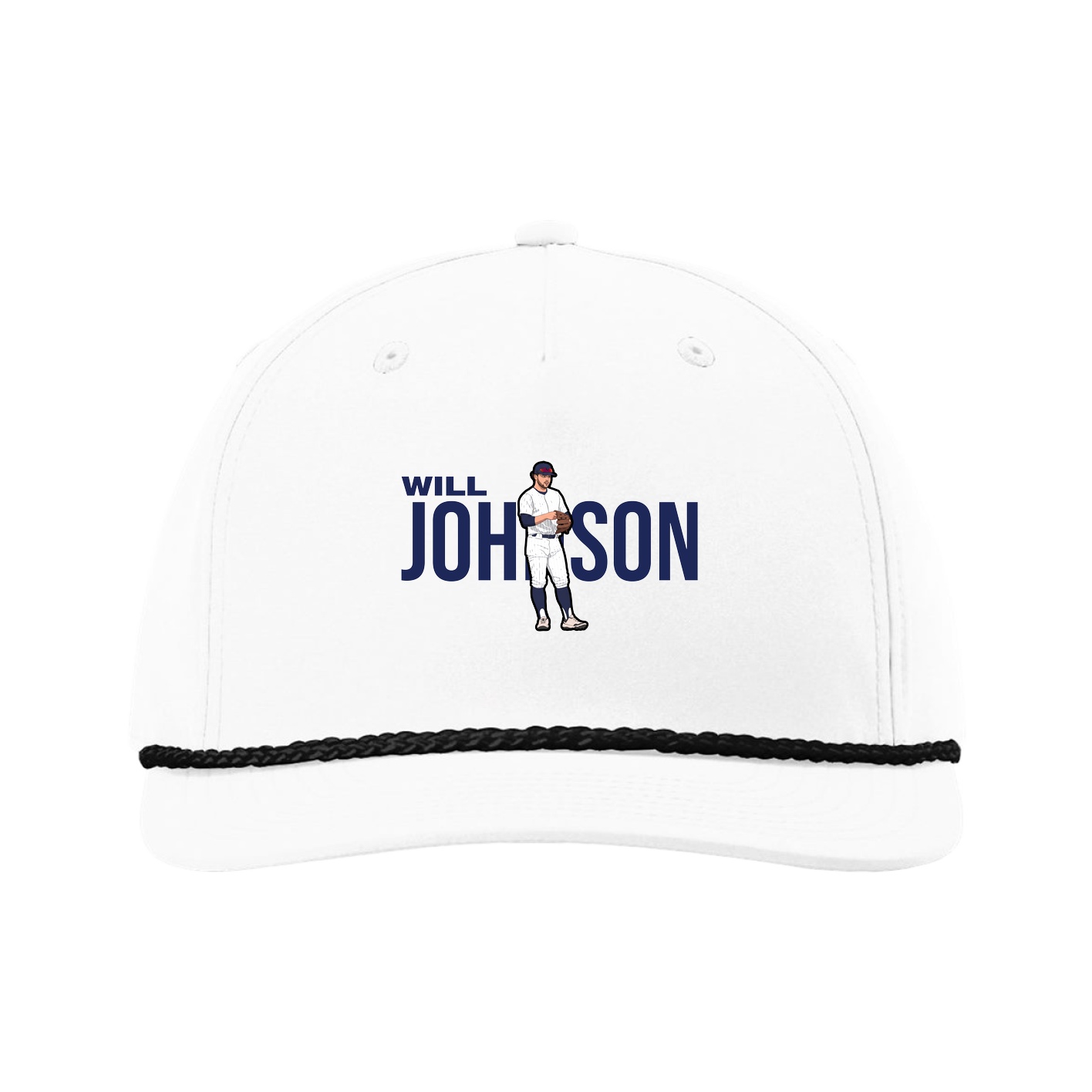 Five-Panel Classic Rope Cap — Player Name in White