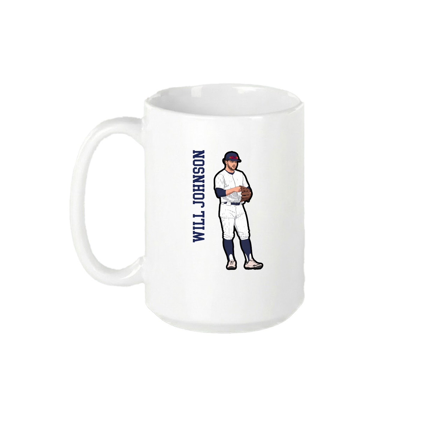 15oz Coffee Mug — Name Vertical in White