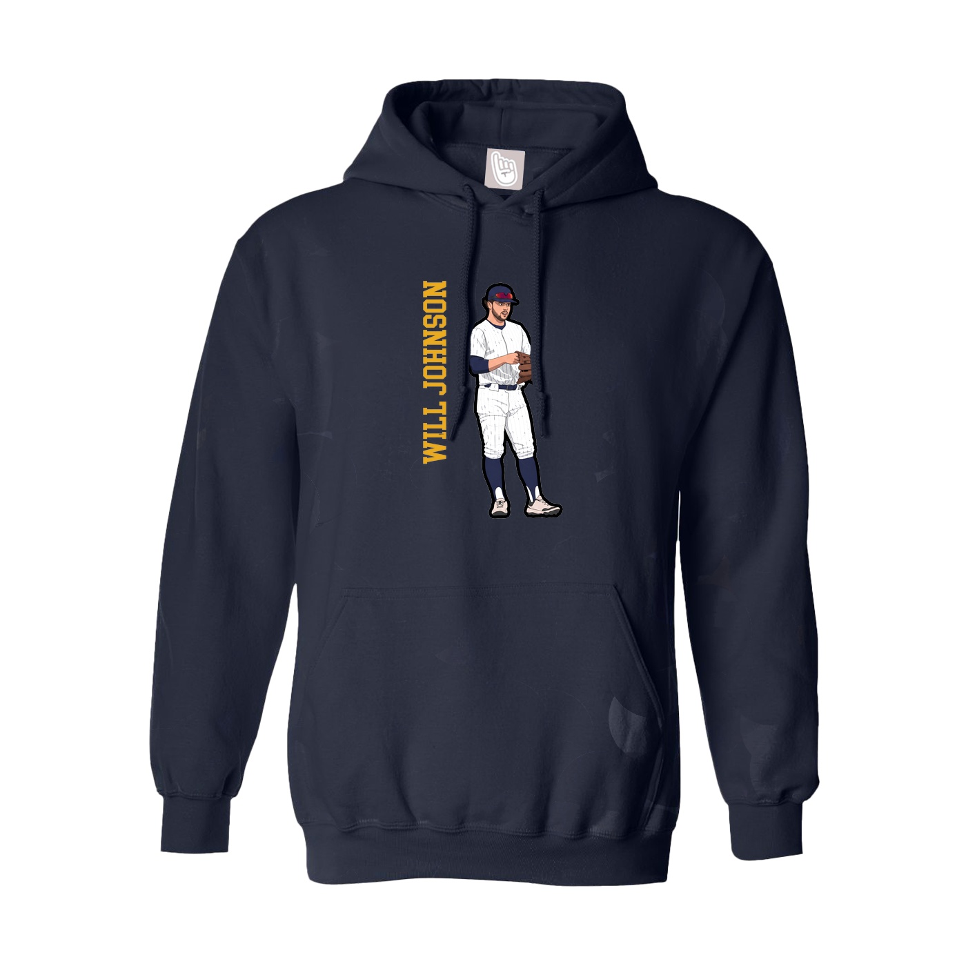 Hoodie — Name Vertical in Navy