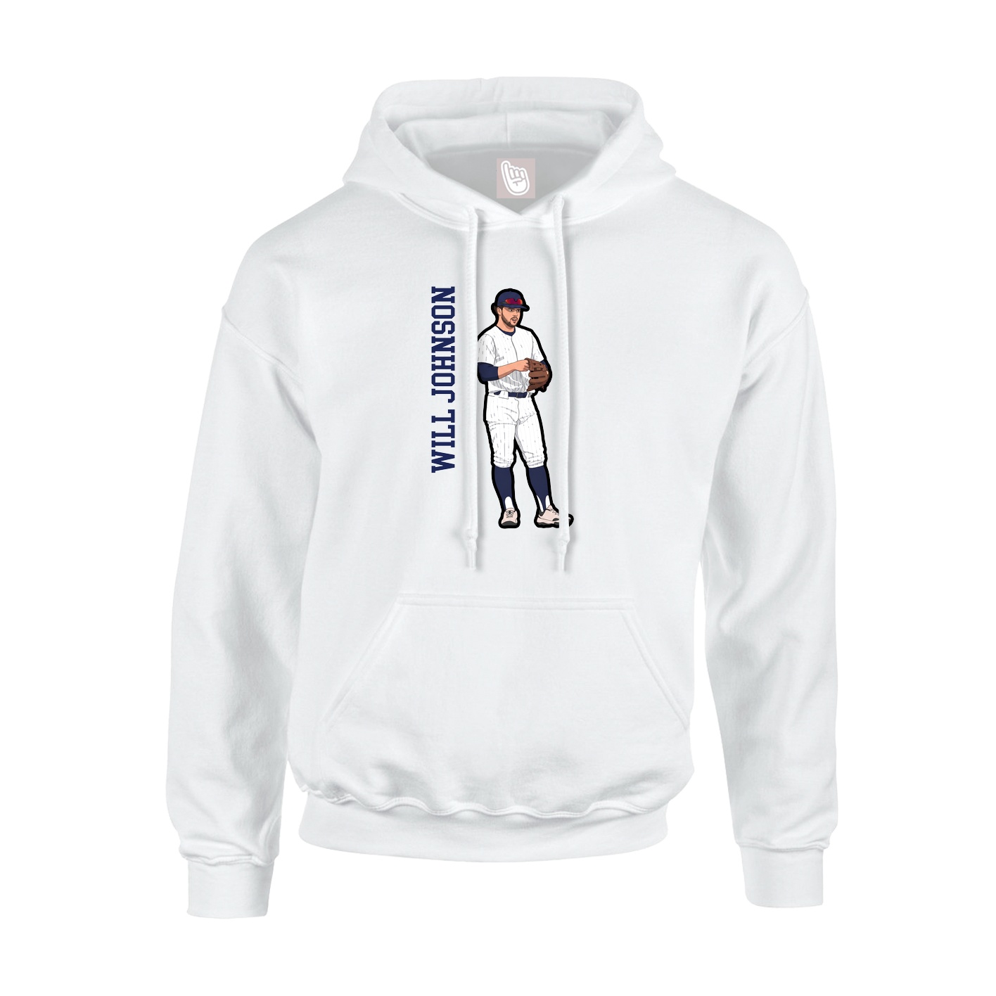 Hoodie — Name Vertical in White