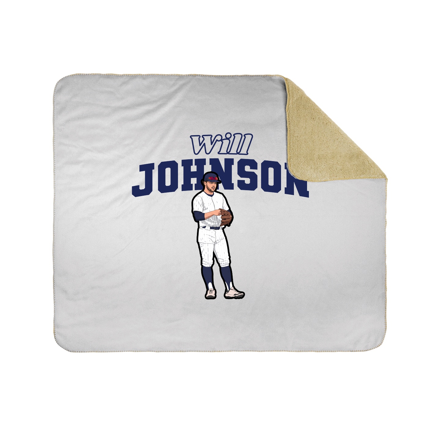 Throw Blanket — Name Arch in White