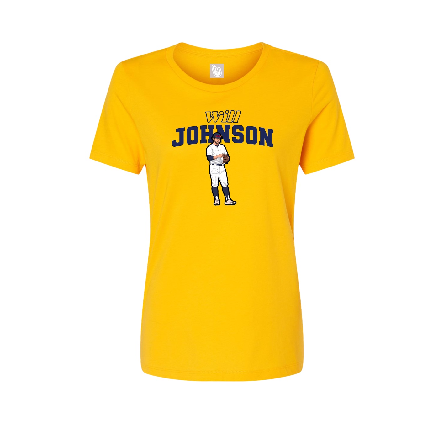 Fitted Women's Tee — Name Arch in Gold