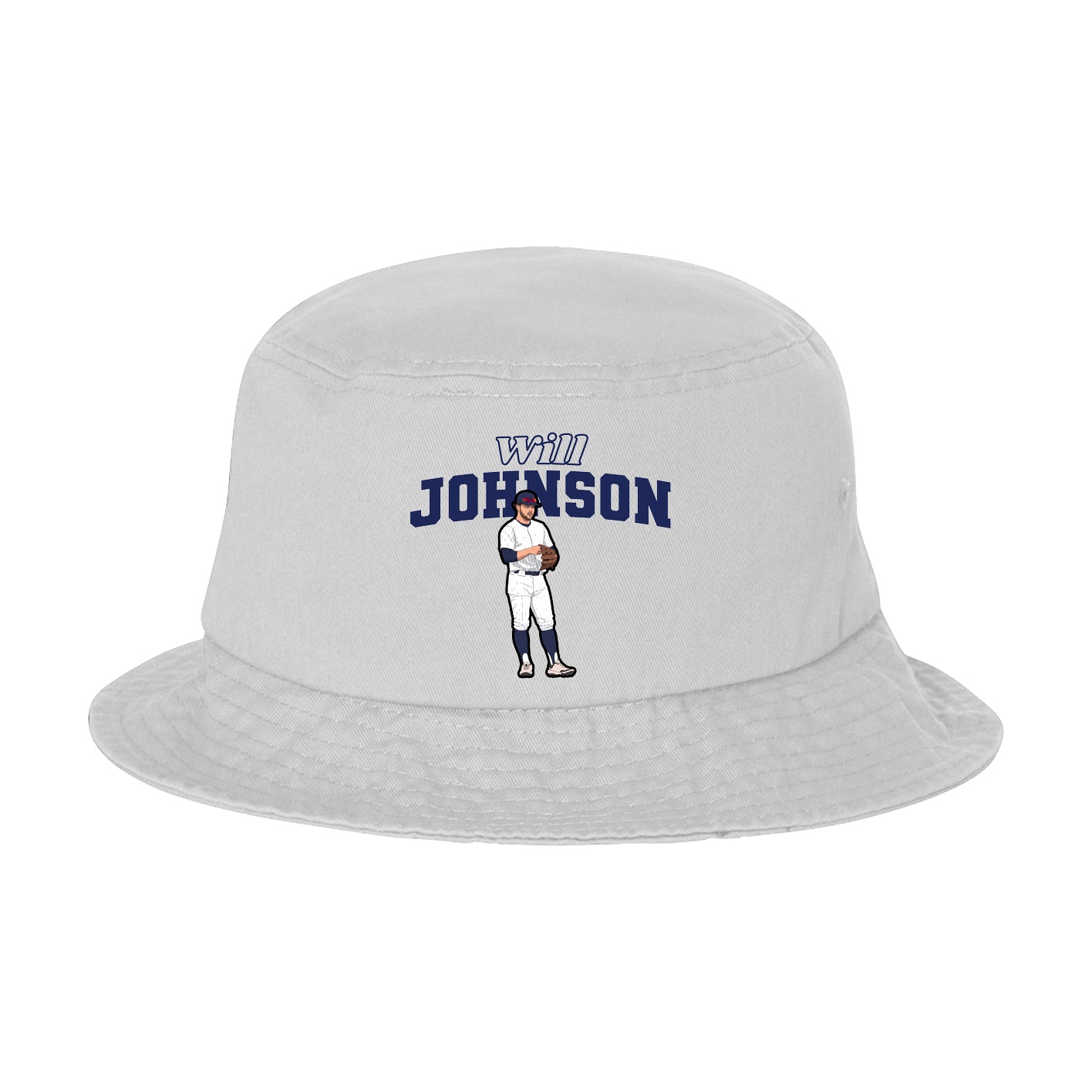 Bucket Cap — Name Arch in White