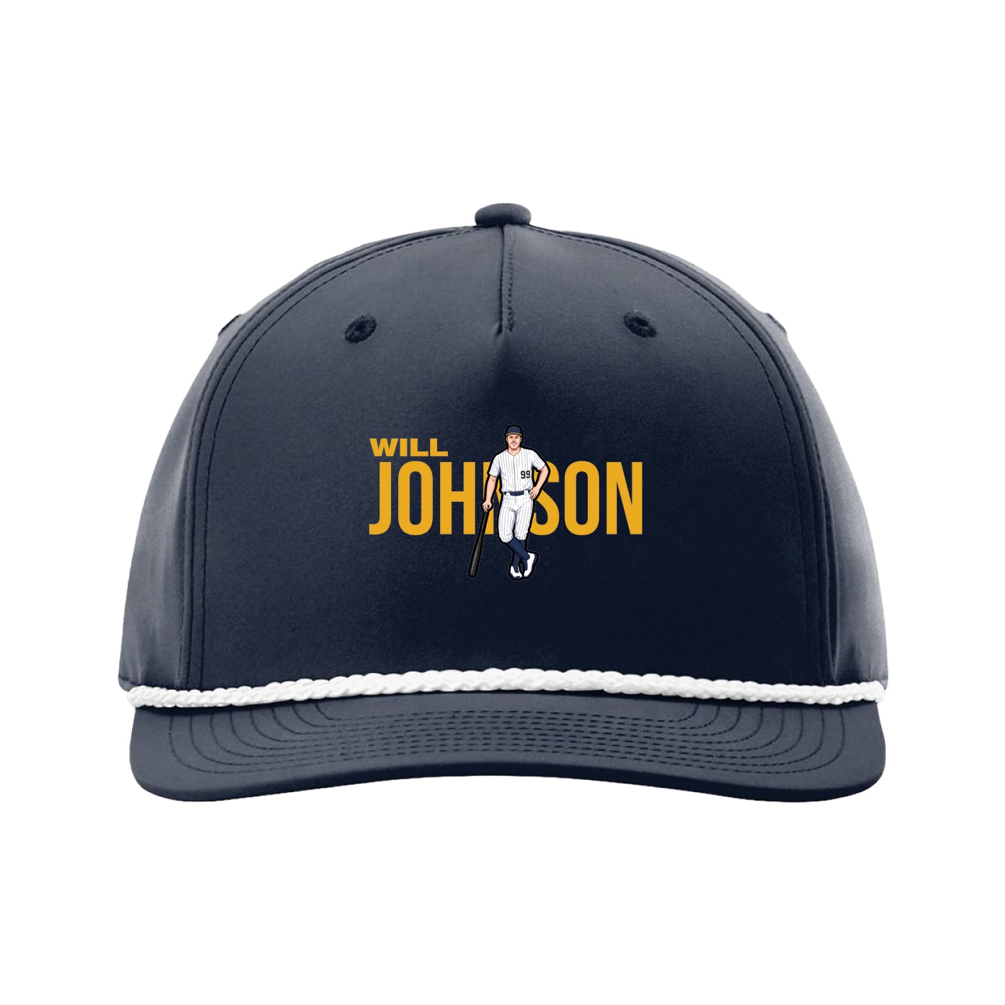 Five-Panel Classic Rope Cap — Player Name in Navy