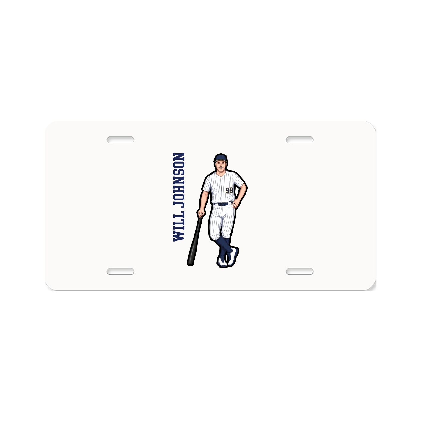 License Plate — Name Vertical in Classic