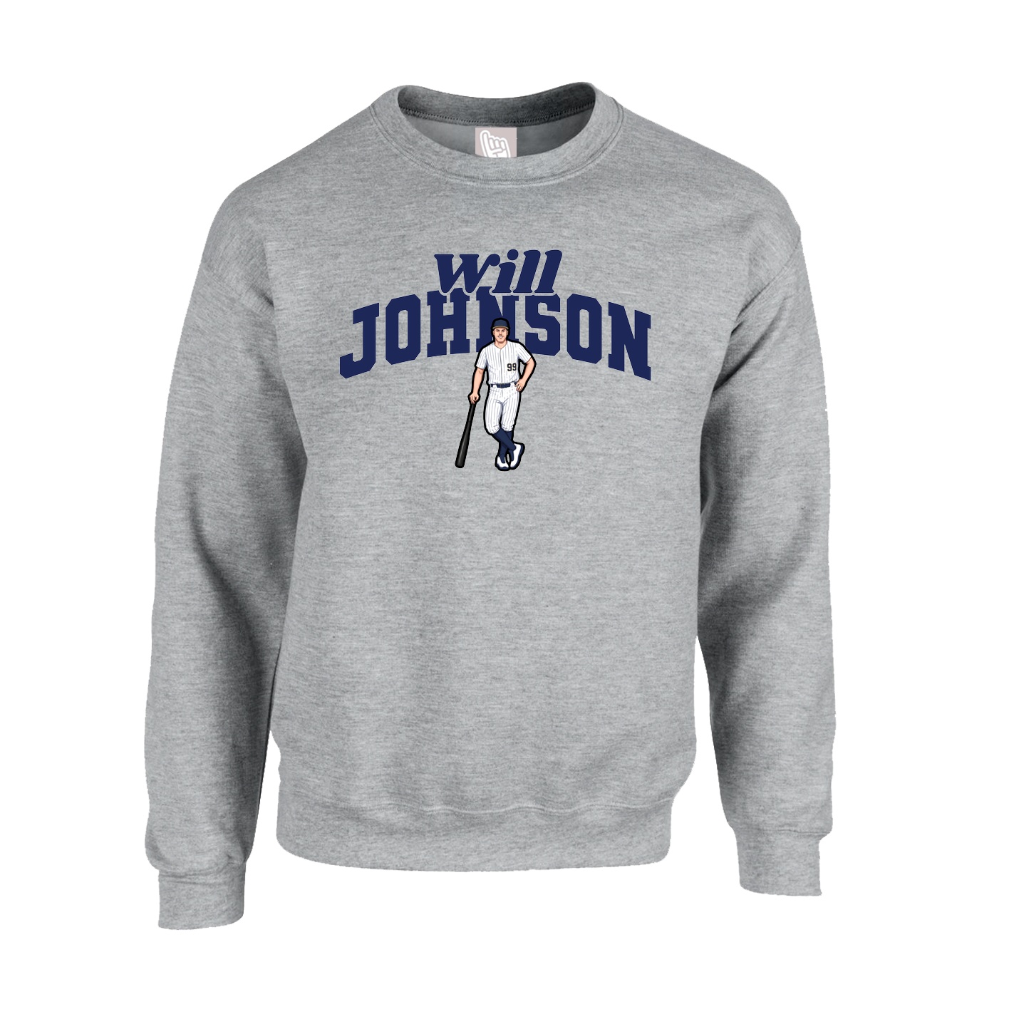 Fleece Crew — Signature Arch in Grey