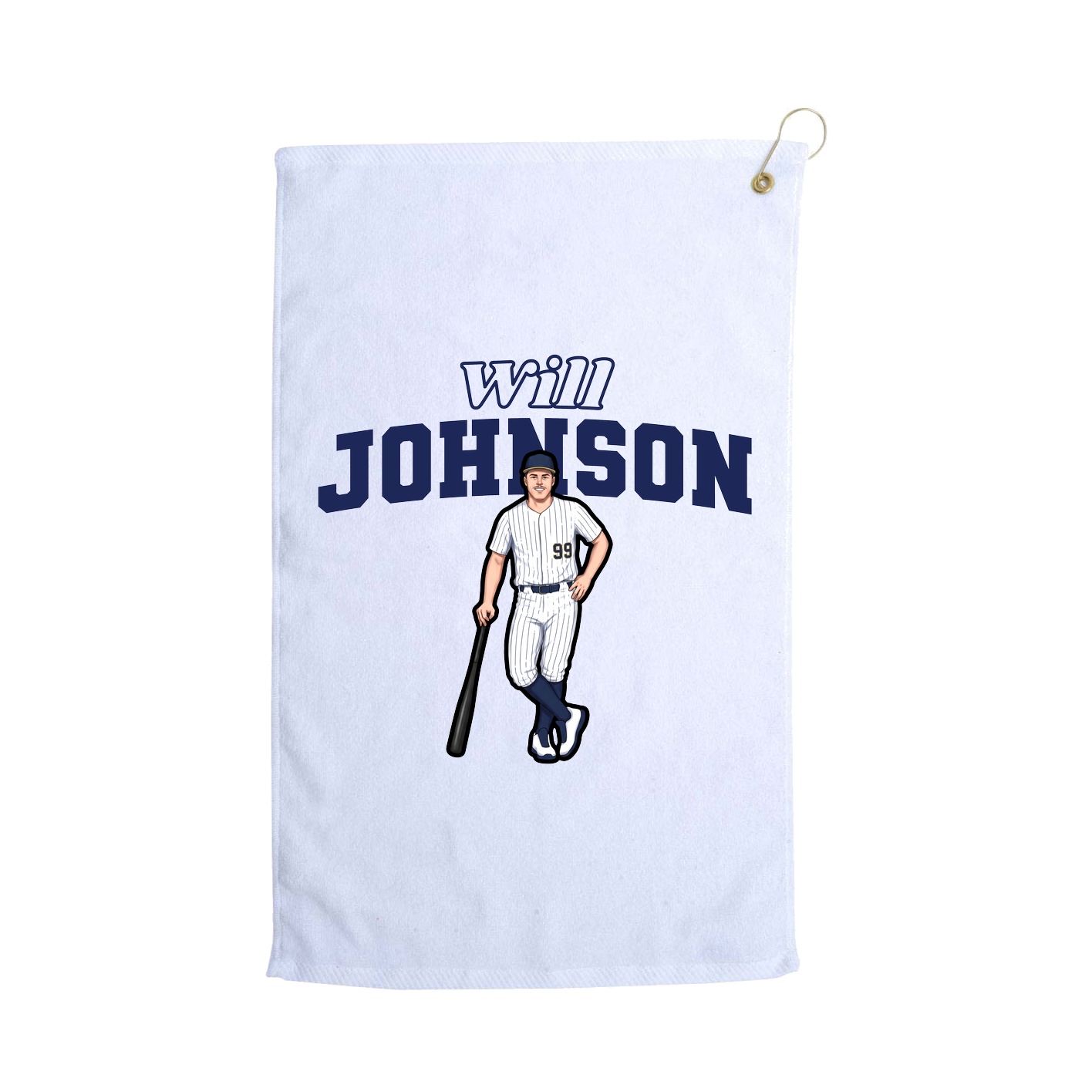 Golf Towel — Name Arch in White