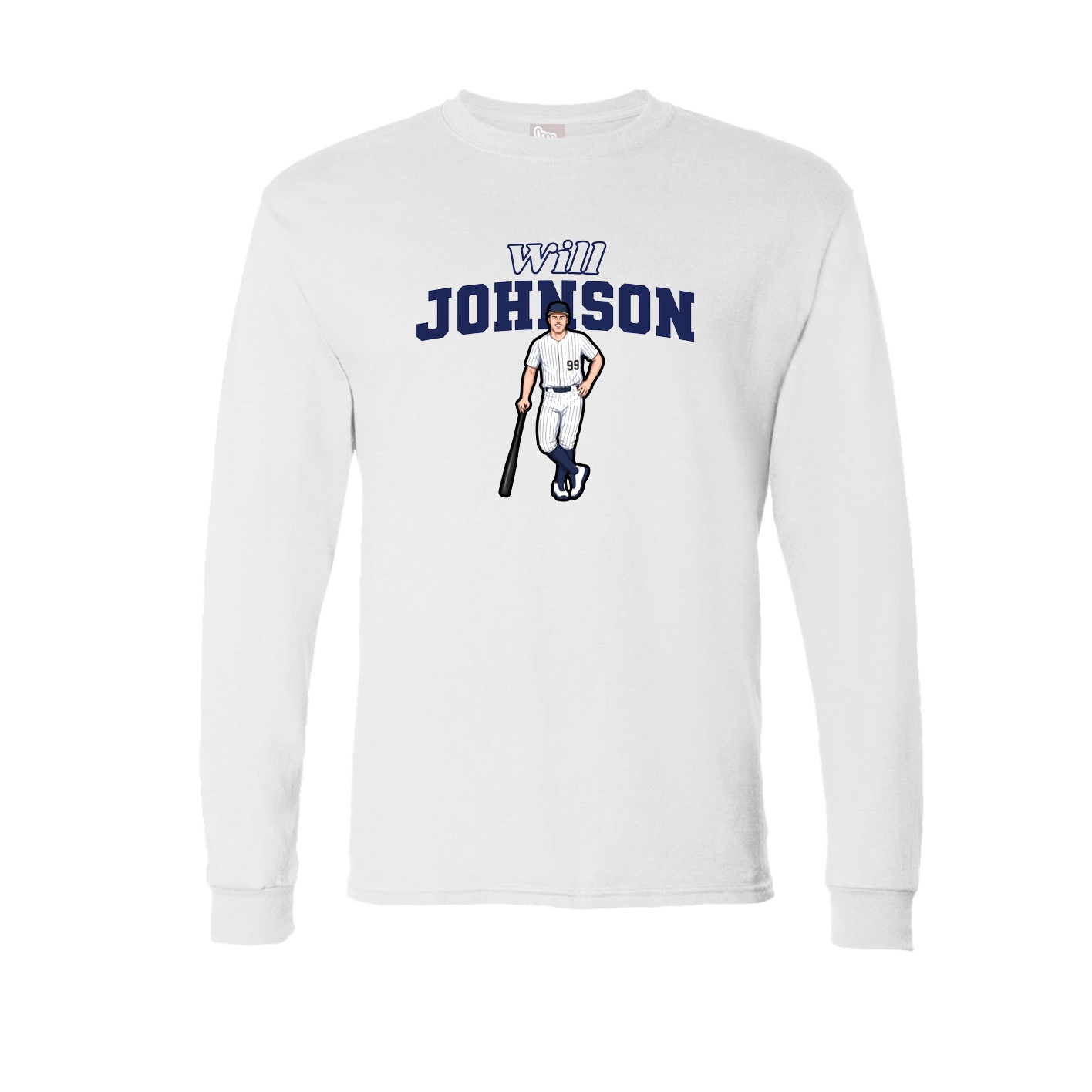 Long Sleeve Tee — Name Arch in White