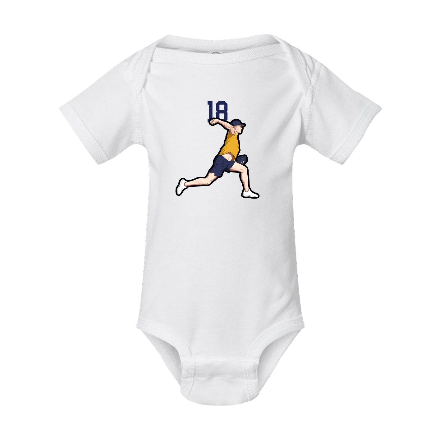 Baby Onesie — Number Top in White