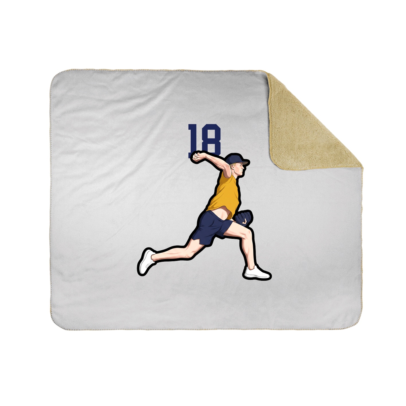 Throw Blanket — Number Top in White