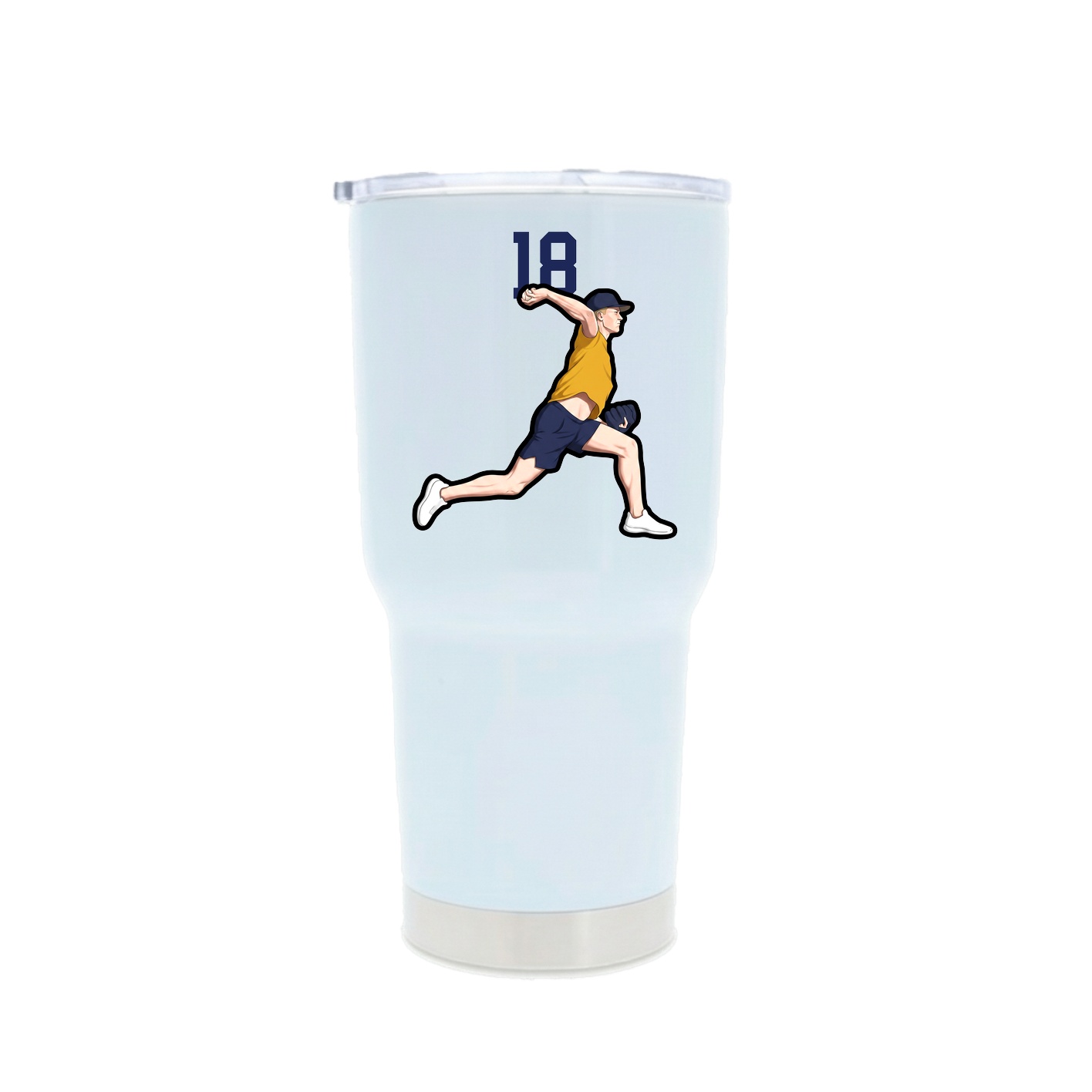 30oz Stainless Steel Tumbler — Number Top in White