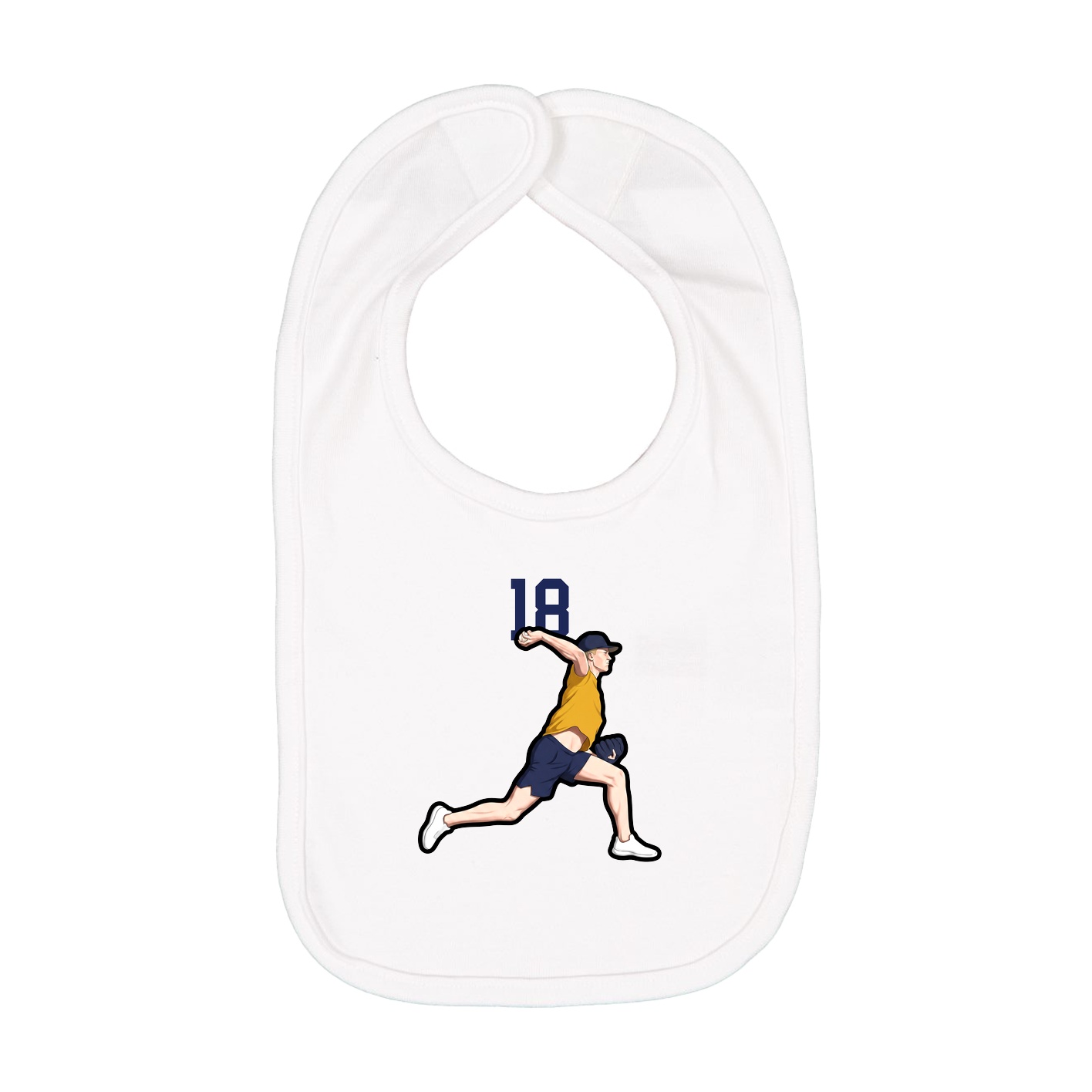 Infant Bib — Number Top in White