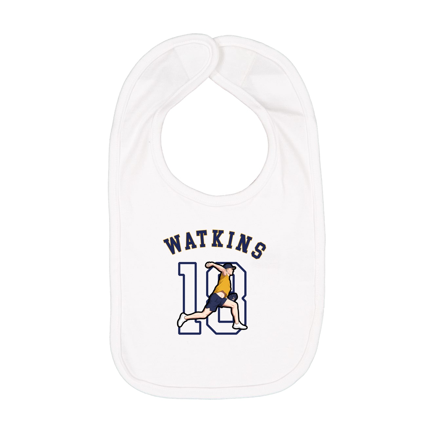 Infant Bib — Shirsey Arch in White