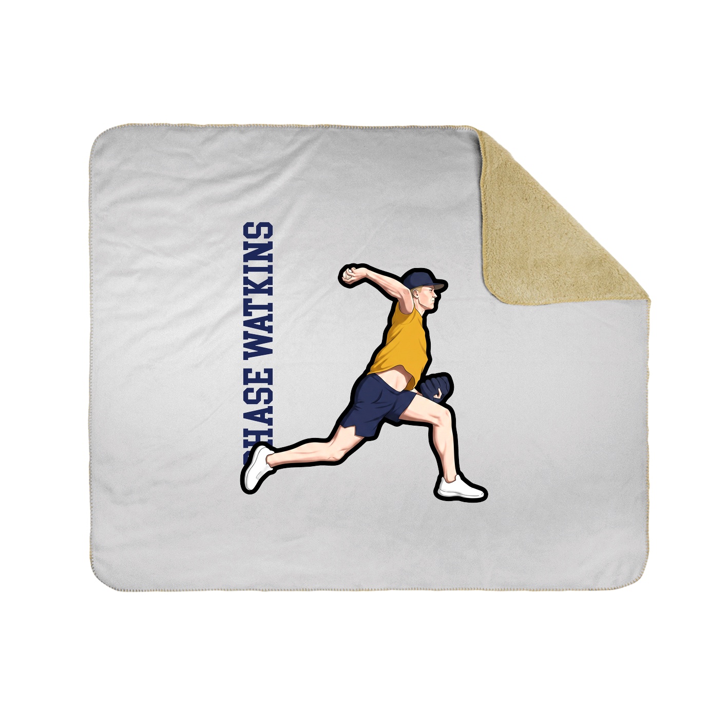 Throw Blanket — Name Vertical in White