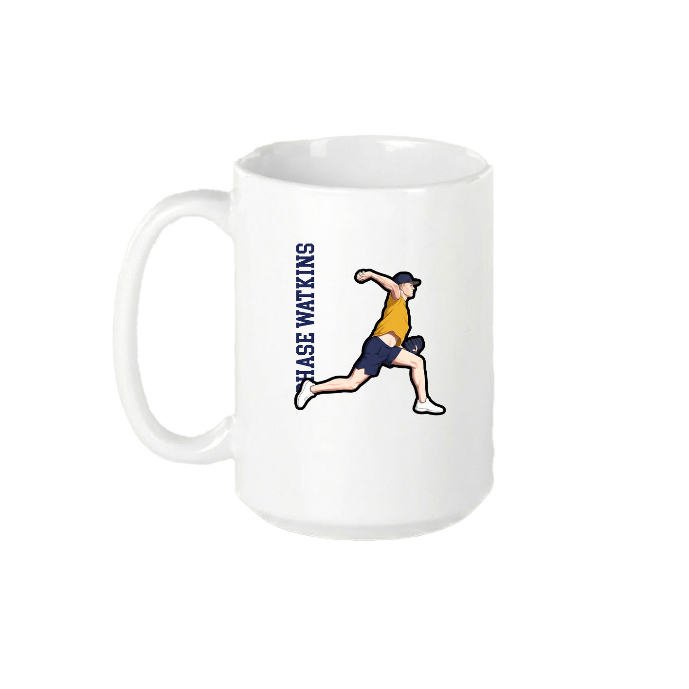 15oz Coffee Mug — Name Vertical in White