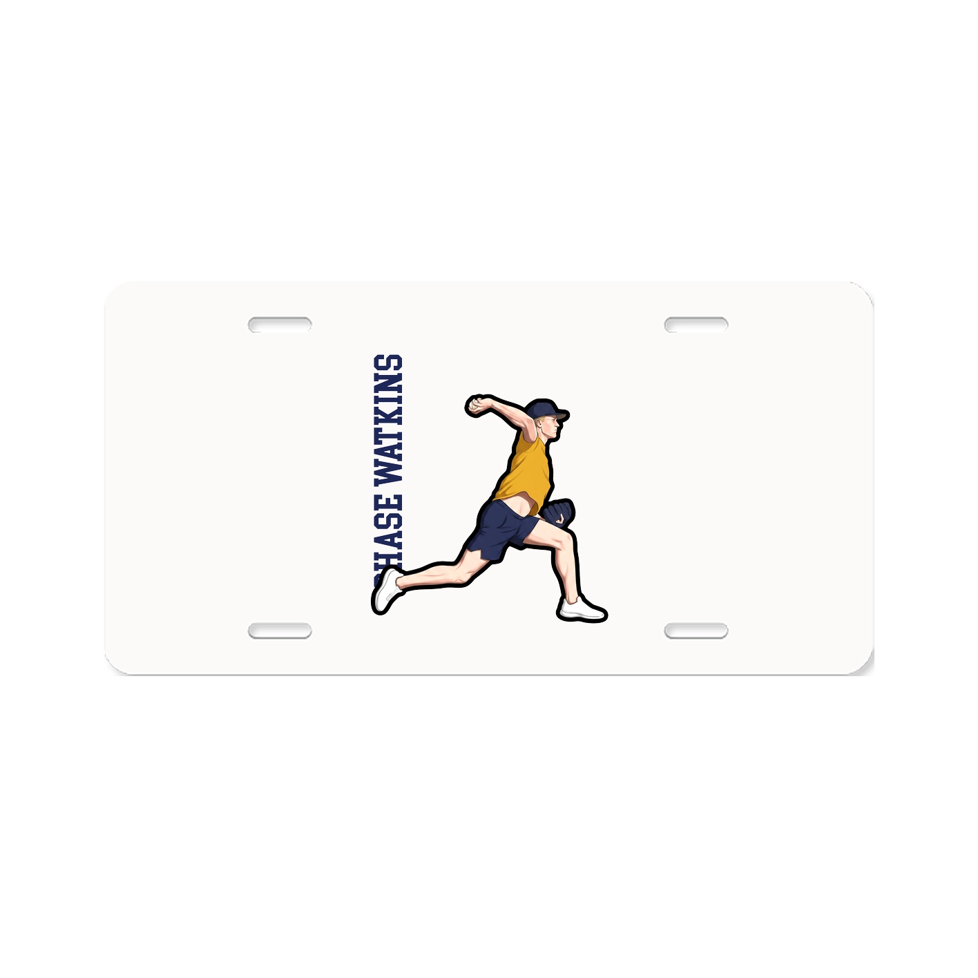 License Plate — Name Vertical in Classic