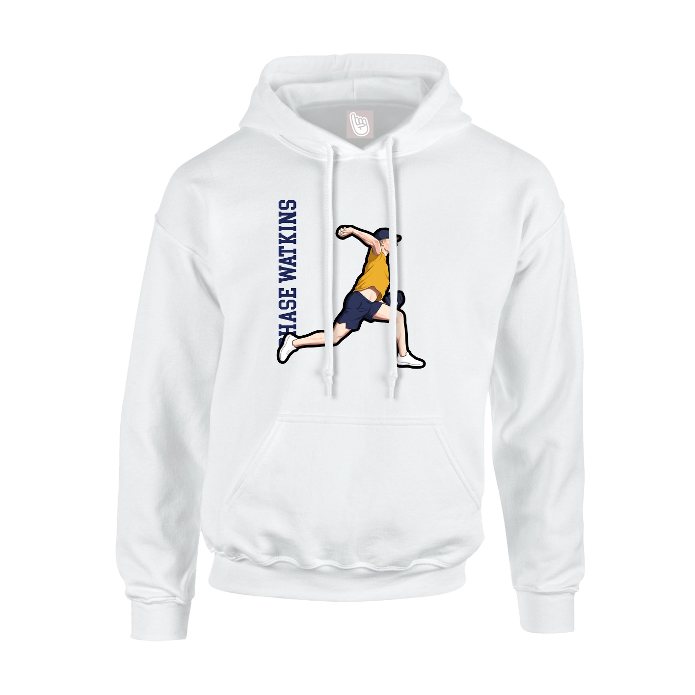 Youth Hoodie — Name Vertical in White