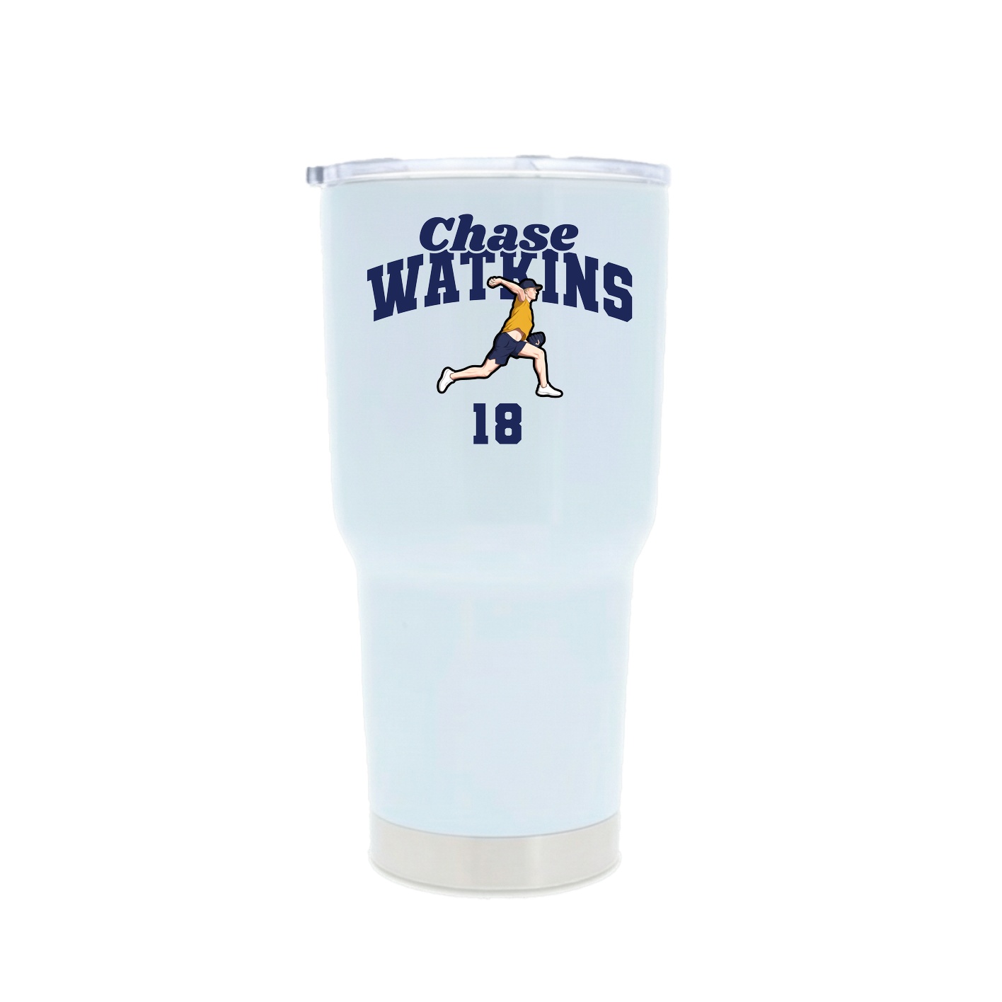 30oz Stainless Steel Tumbler — Signature Arch in White
