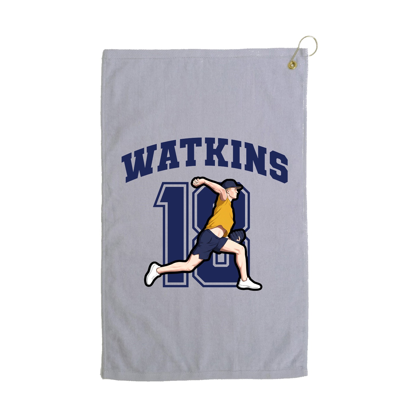 Golf Towel — Number in Grey
