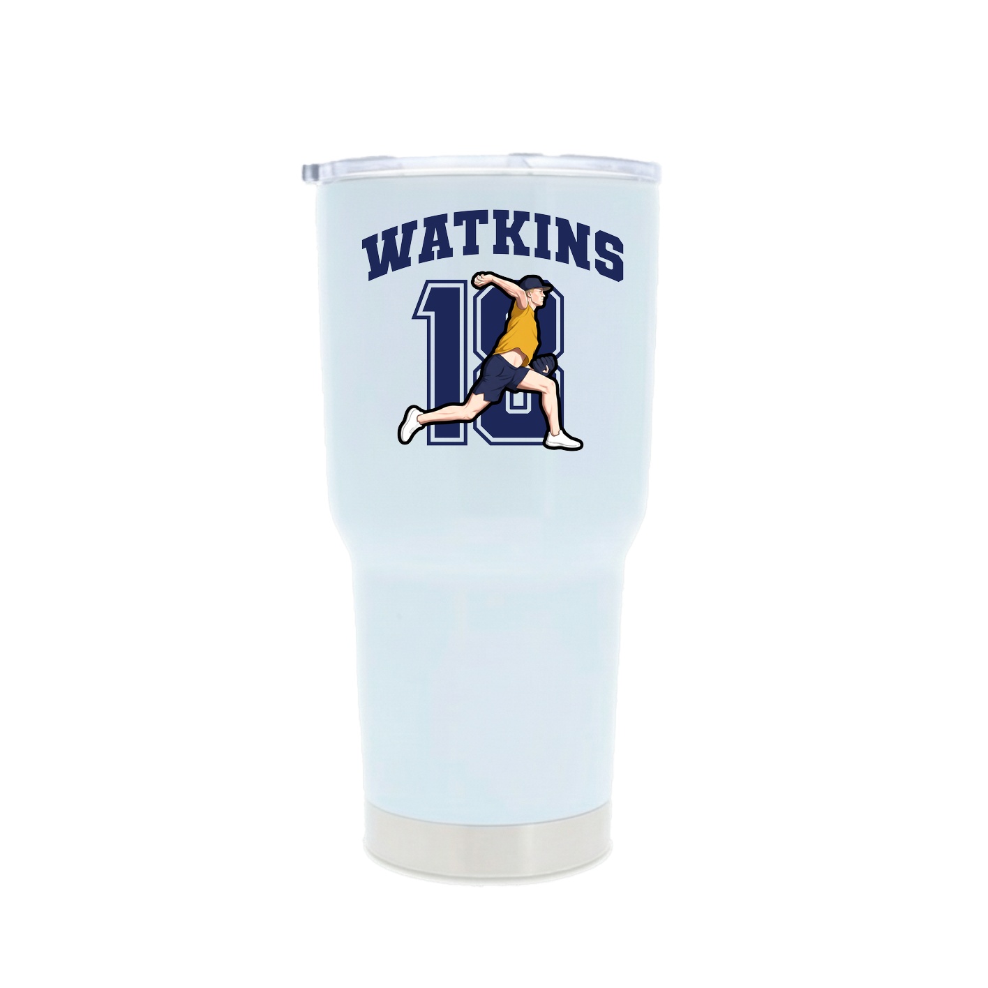 30oz Stainless Steel Tumbler — Number in White