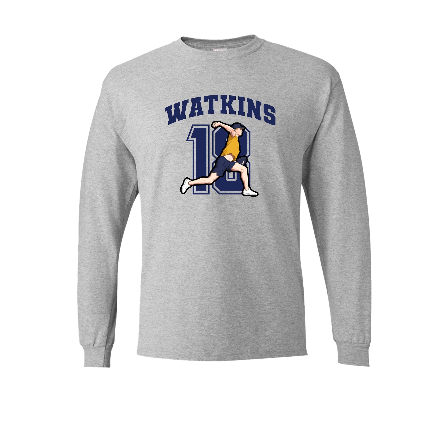 Long Sleeve Tee — Number in Grey