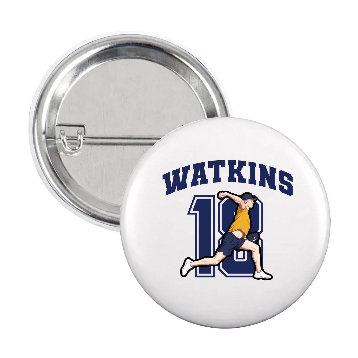Game Day Button — Number in White
