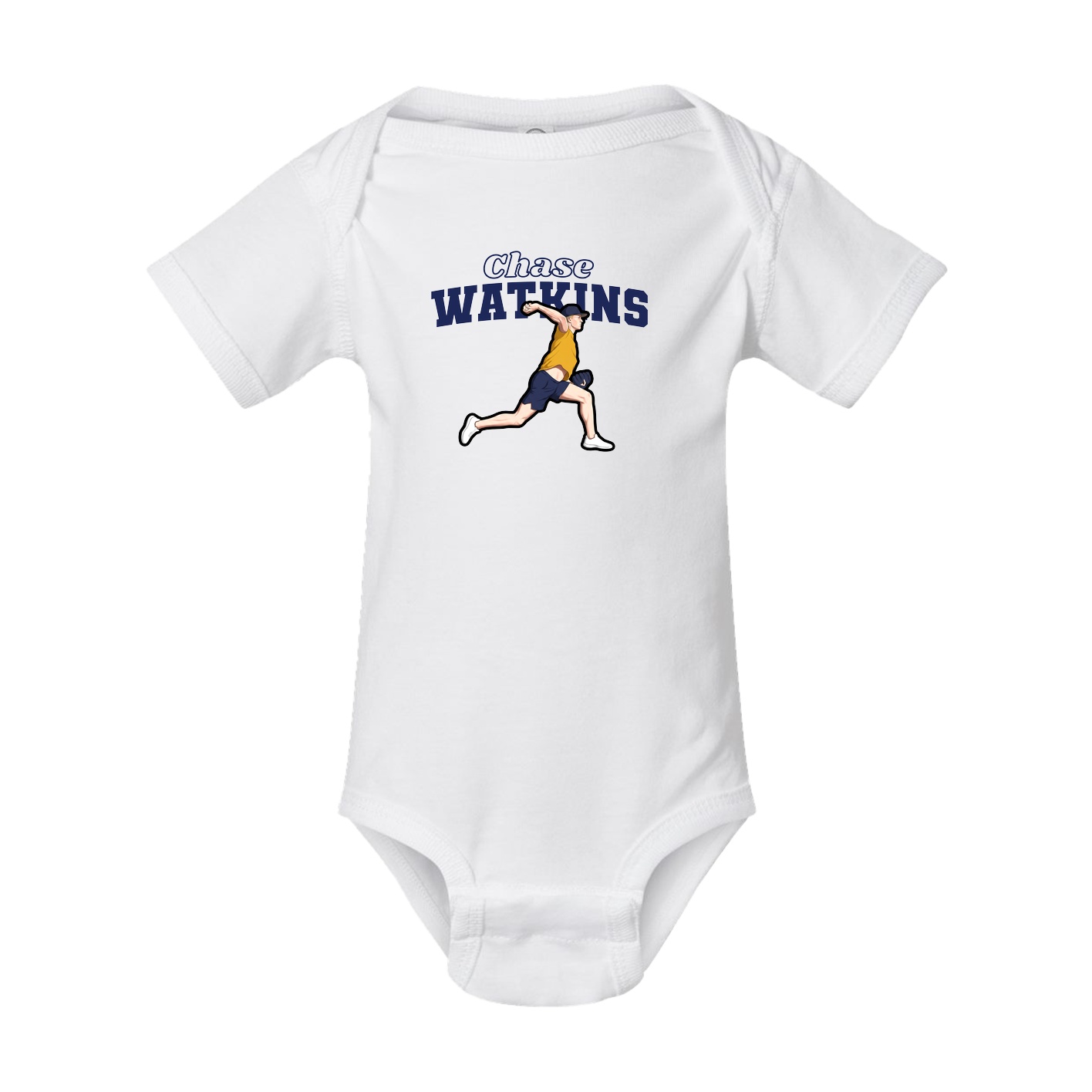 Baby Onesie — Name Arch in White