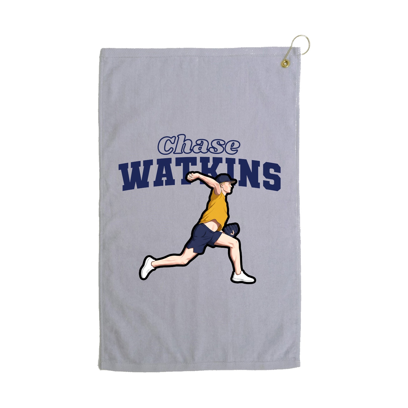 Golf Towel — Name Arch in Grey