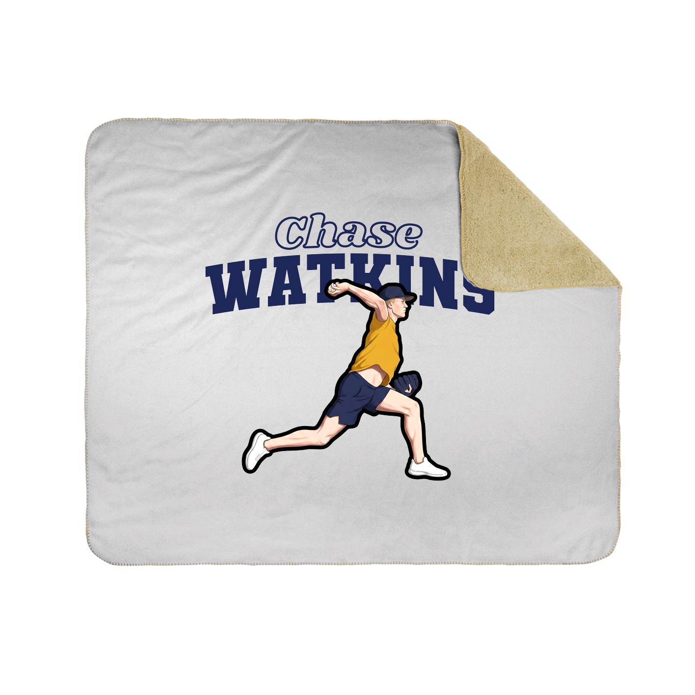 Throw Blanket — Name Arch in White