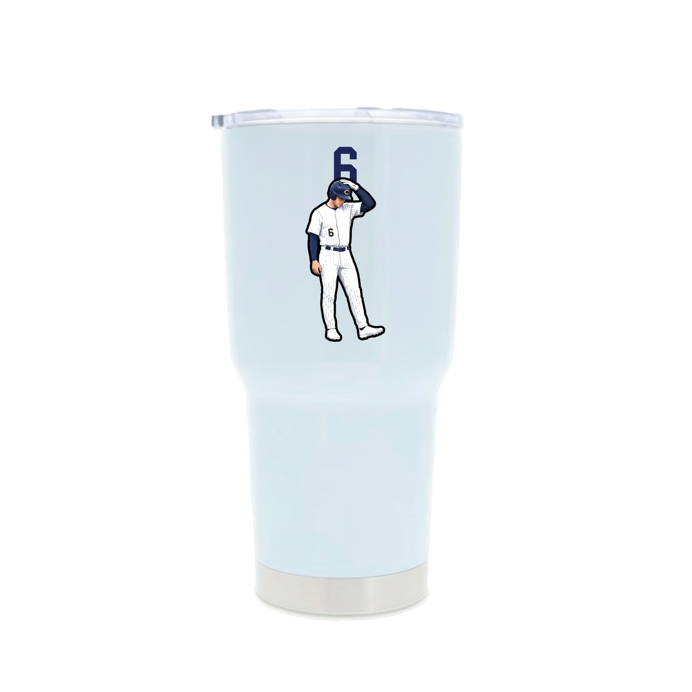 30oz Stainless Steel Tumbler — Number Top in White