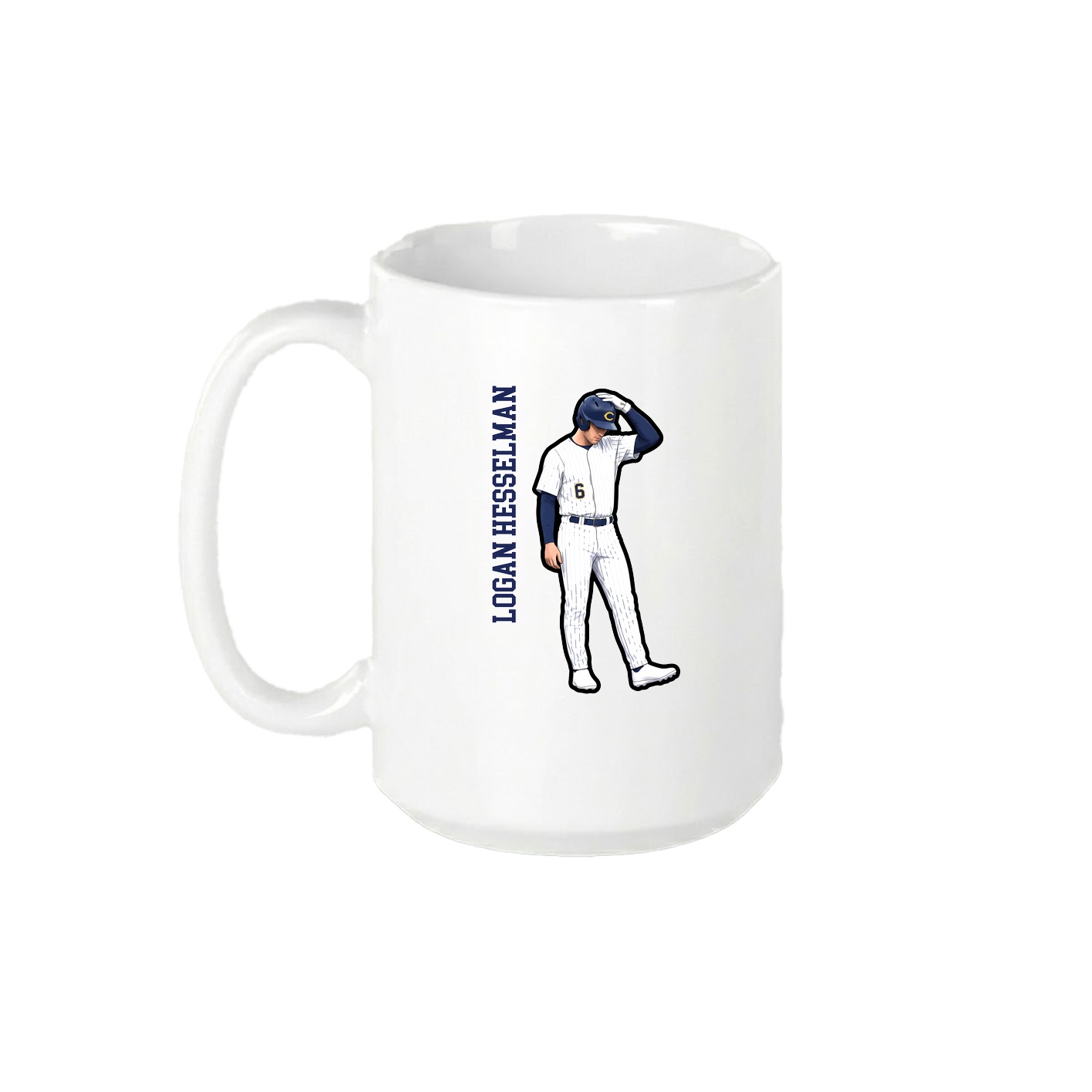 15oz Coffee Mug — Name Vertical in White
