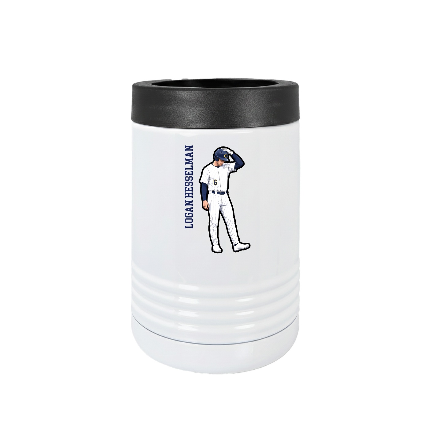 Beverage Holder — Name Vertical in White
