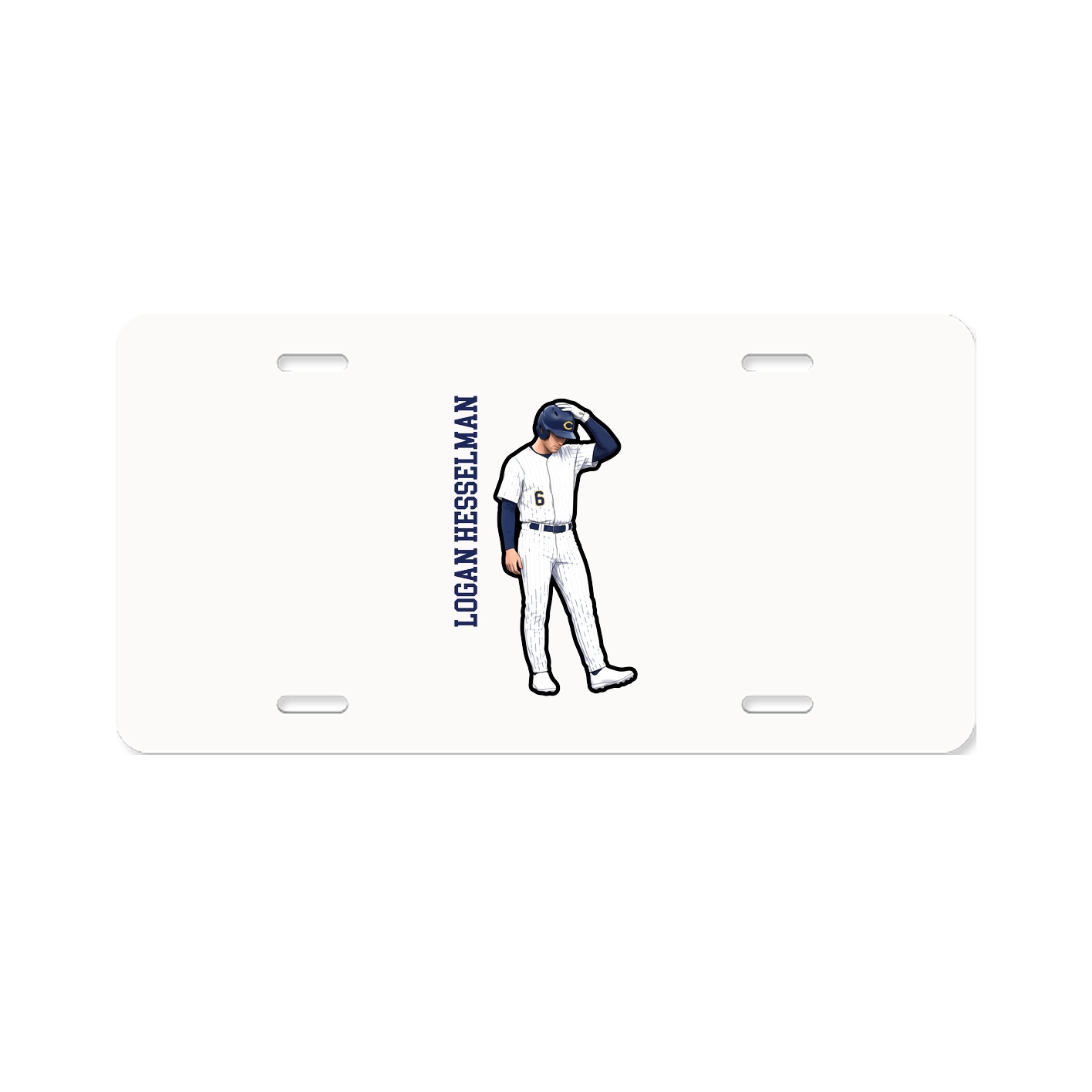 License Plate — Name Vertical in Classic
