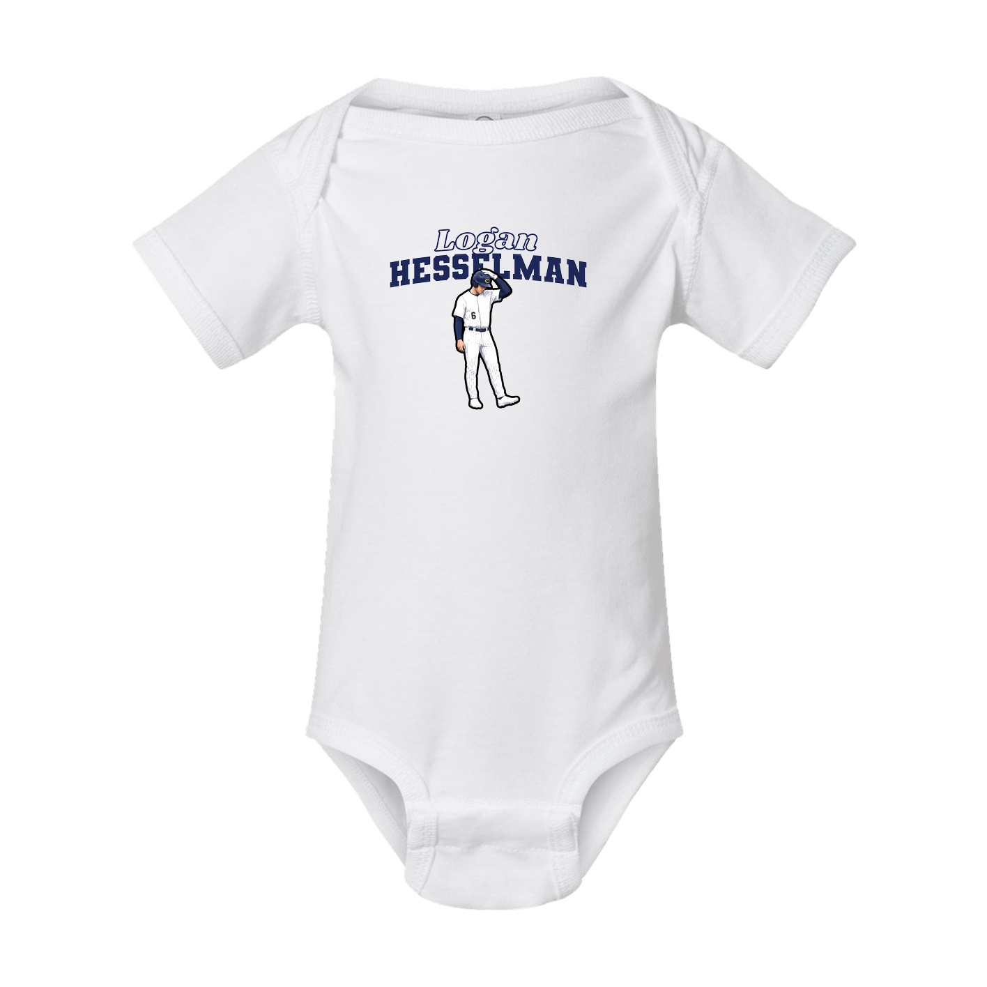 Baby Onesie — Name Arch in White