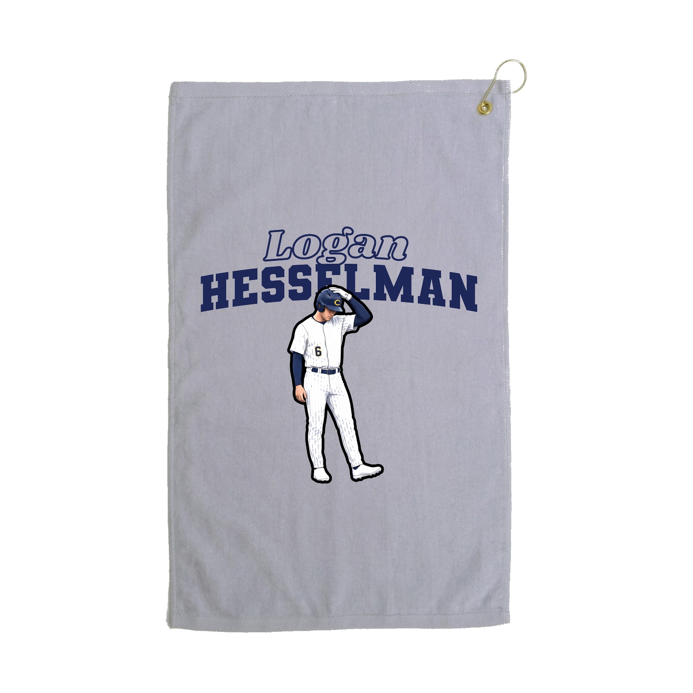 Golf Towel — Name Arch in Grey
