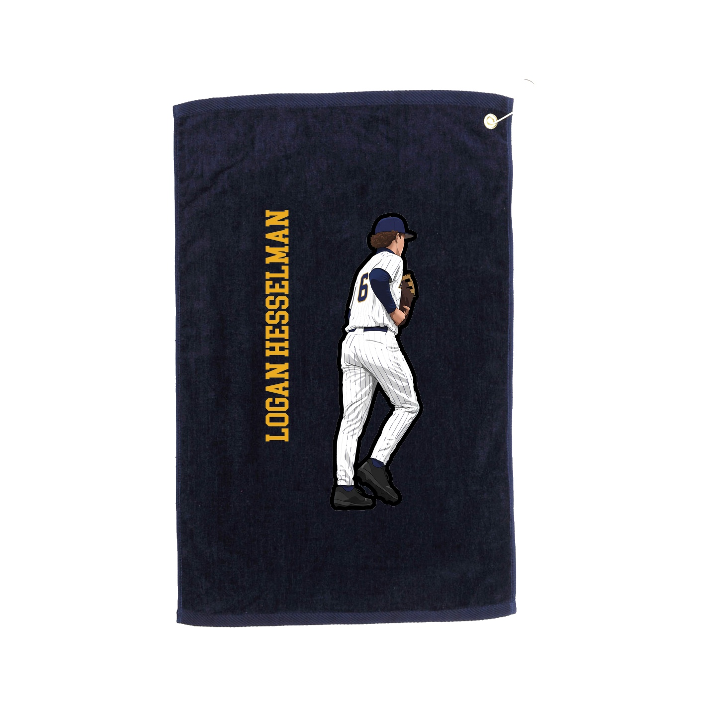 Golf Towel — Name Vertical in Navy