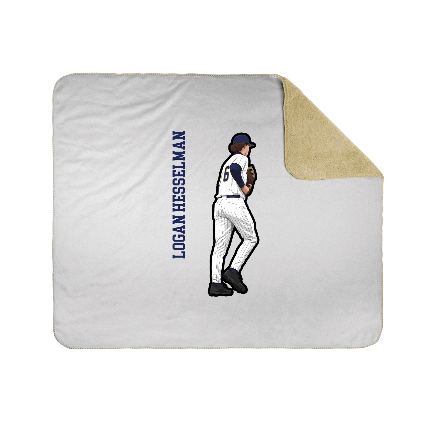 Throw Blanket — Name Vertical in White