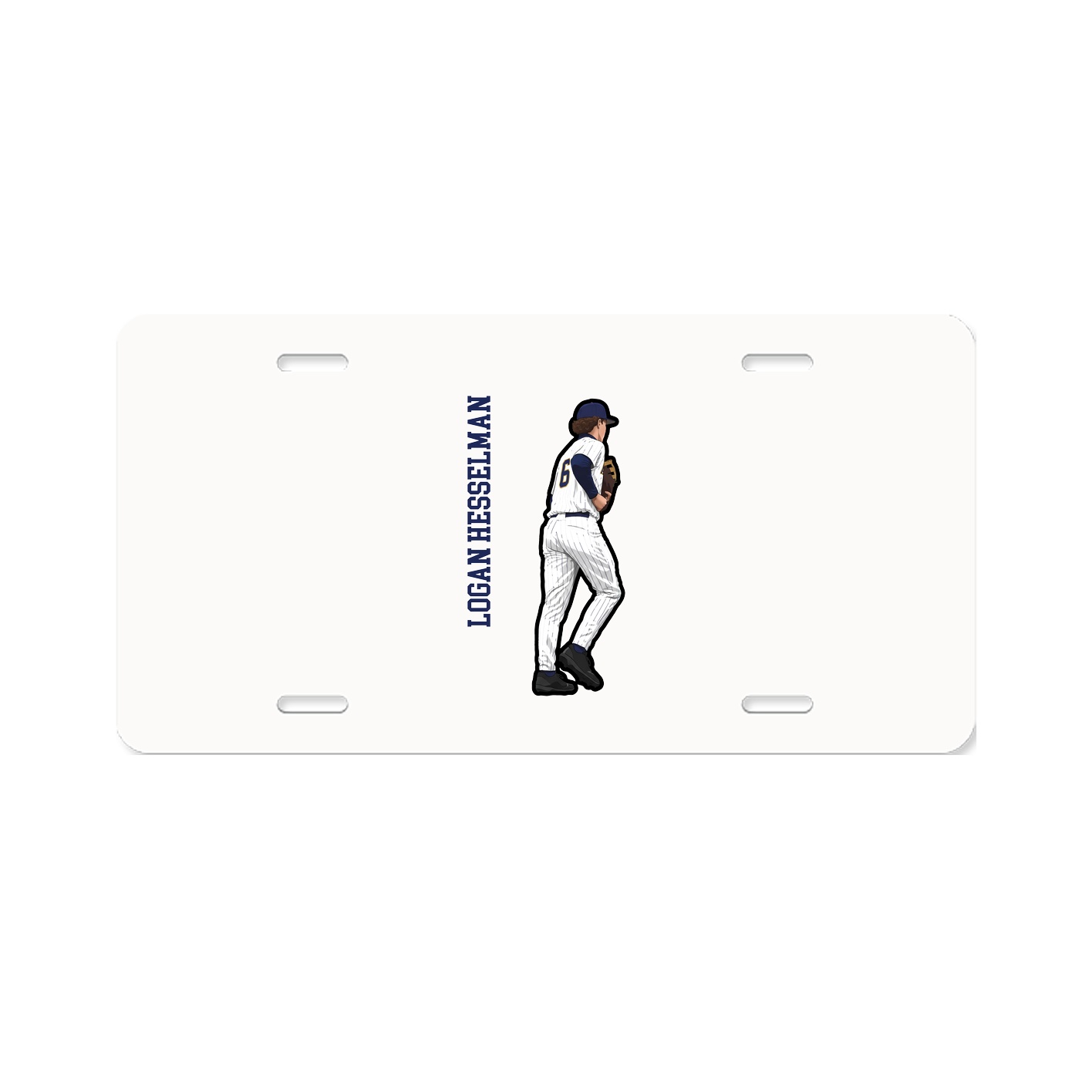 License Plate — Name Vertical in Classic