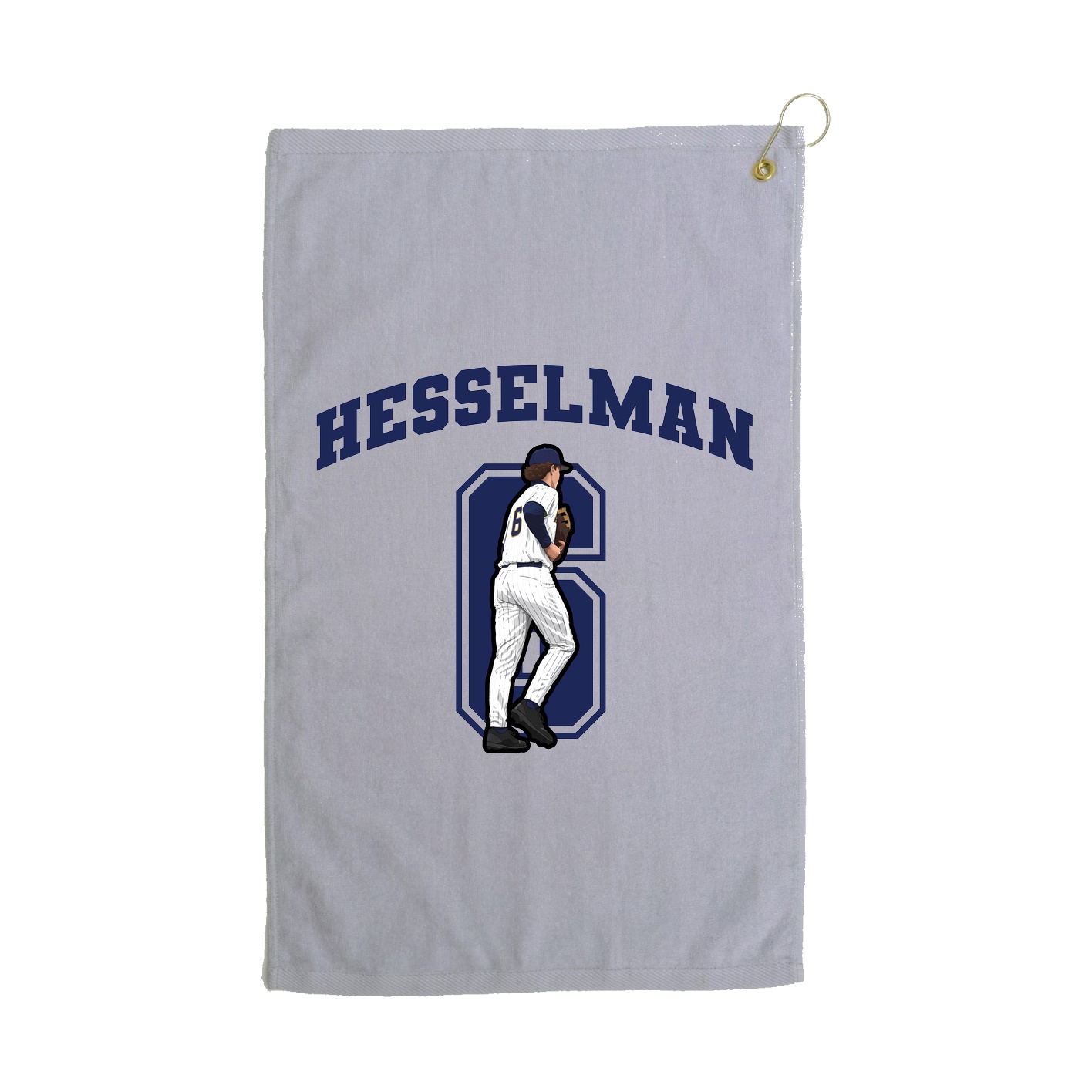 Golf Towel — Number in Grey
