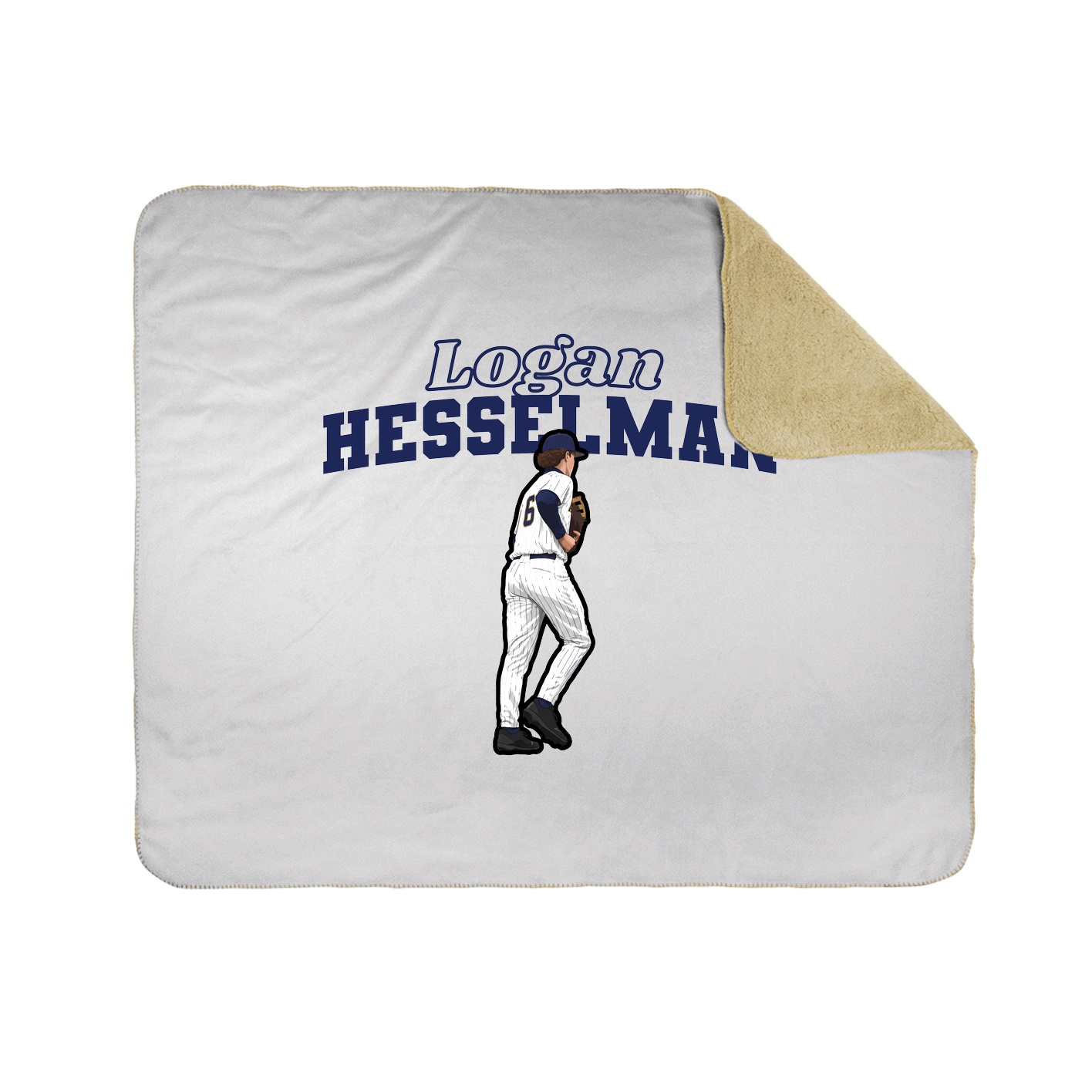Throw Blanket — Name Arch in White