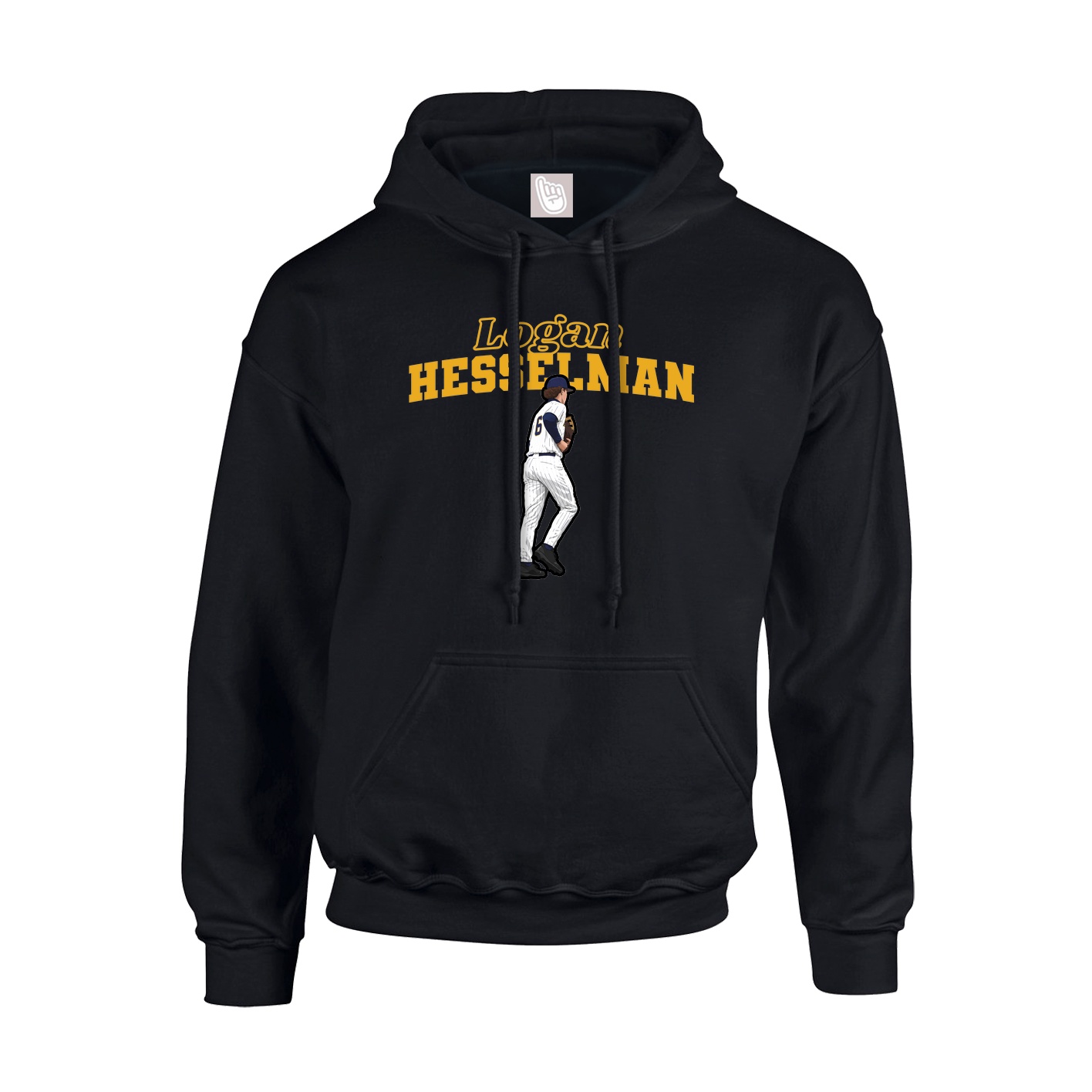 Youth Hoodie — Name Arch in Black