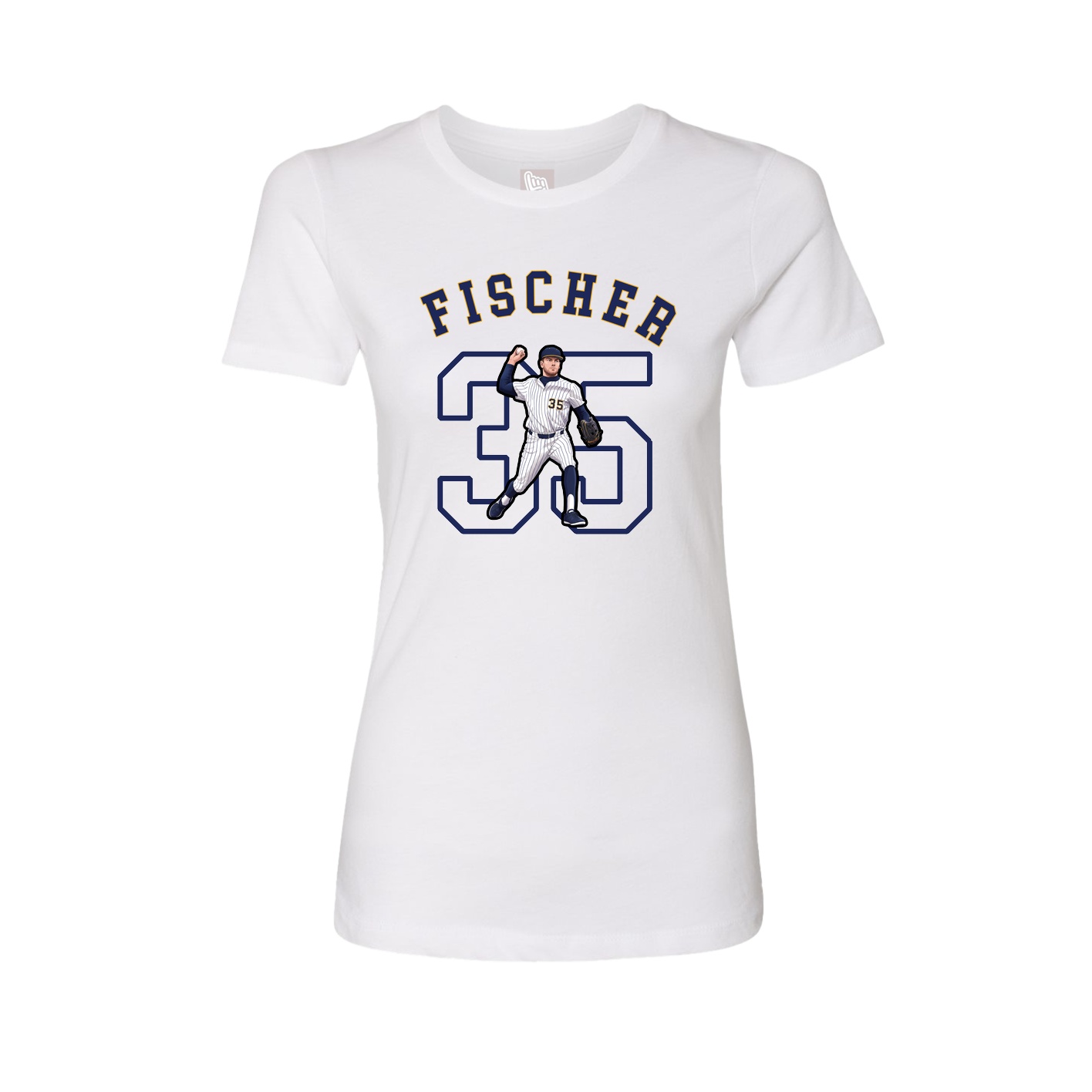 Fitted Women's Tee — Shirsey Arch in White