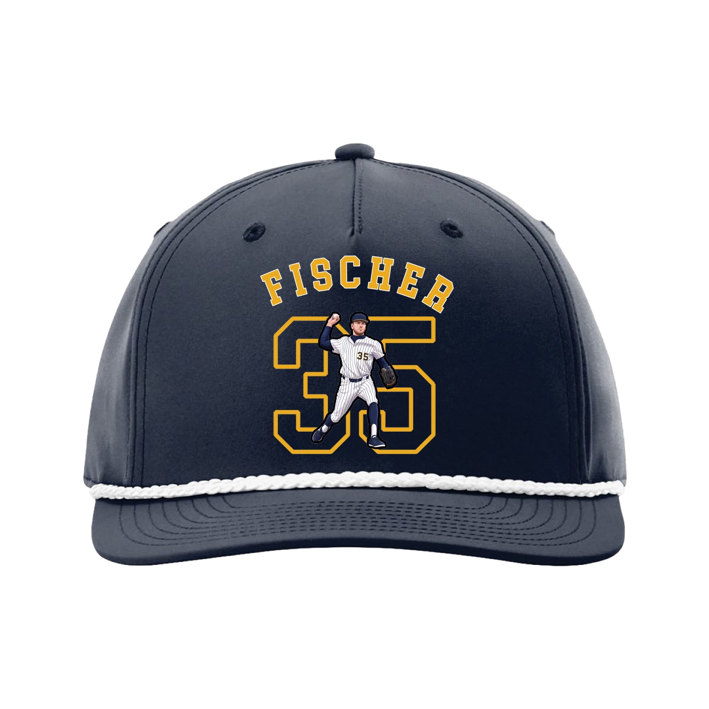 Five-Panel Classic Rope Cap — Shirsey Arch in Navy