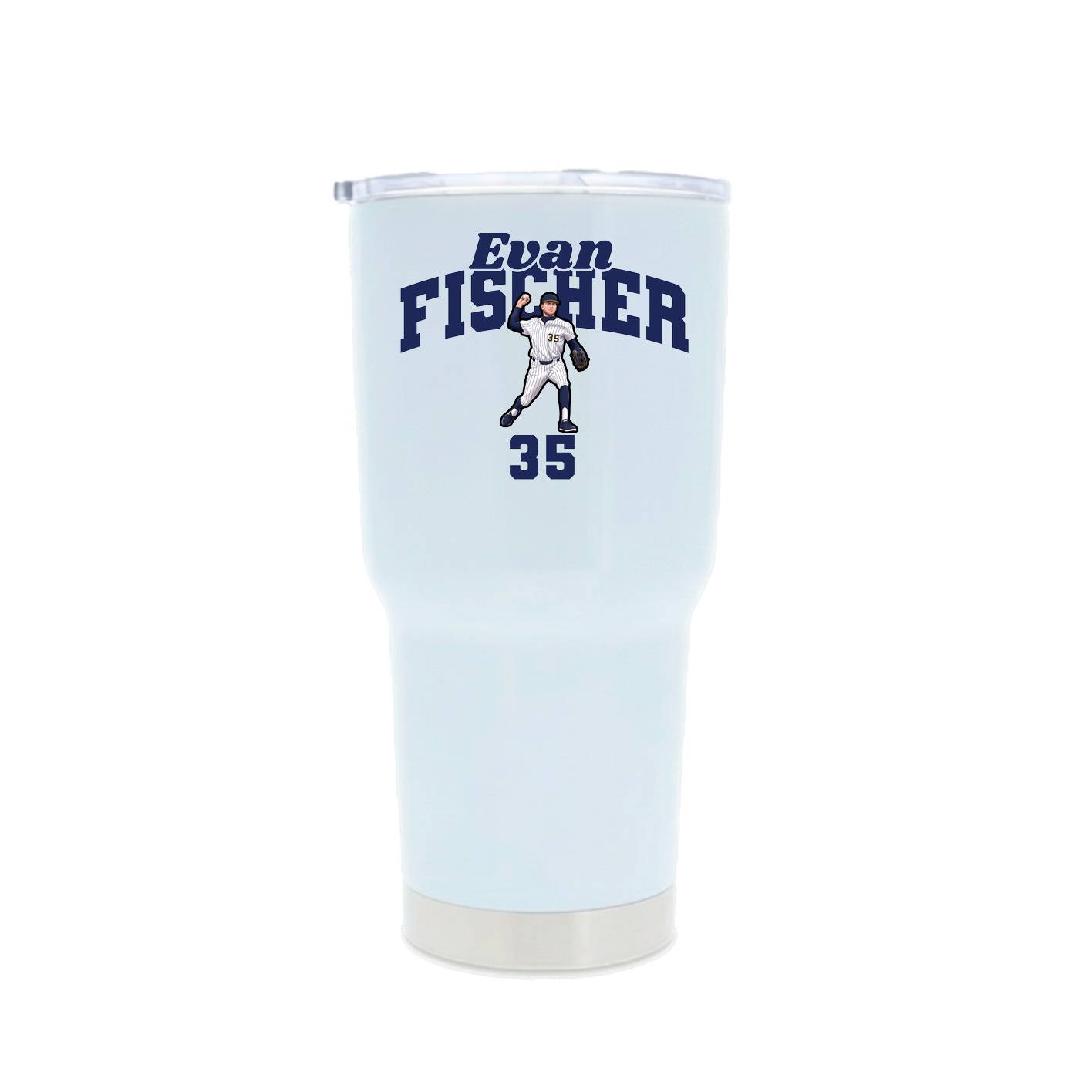 30oz Stainless Steel Tumbler — Signature Arch in White
