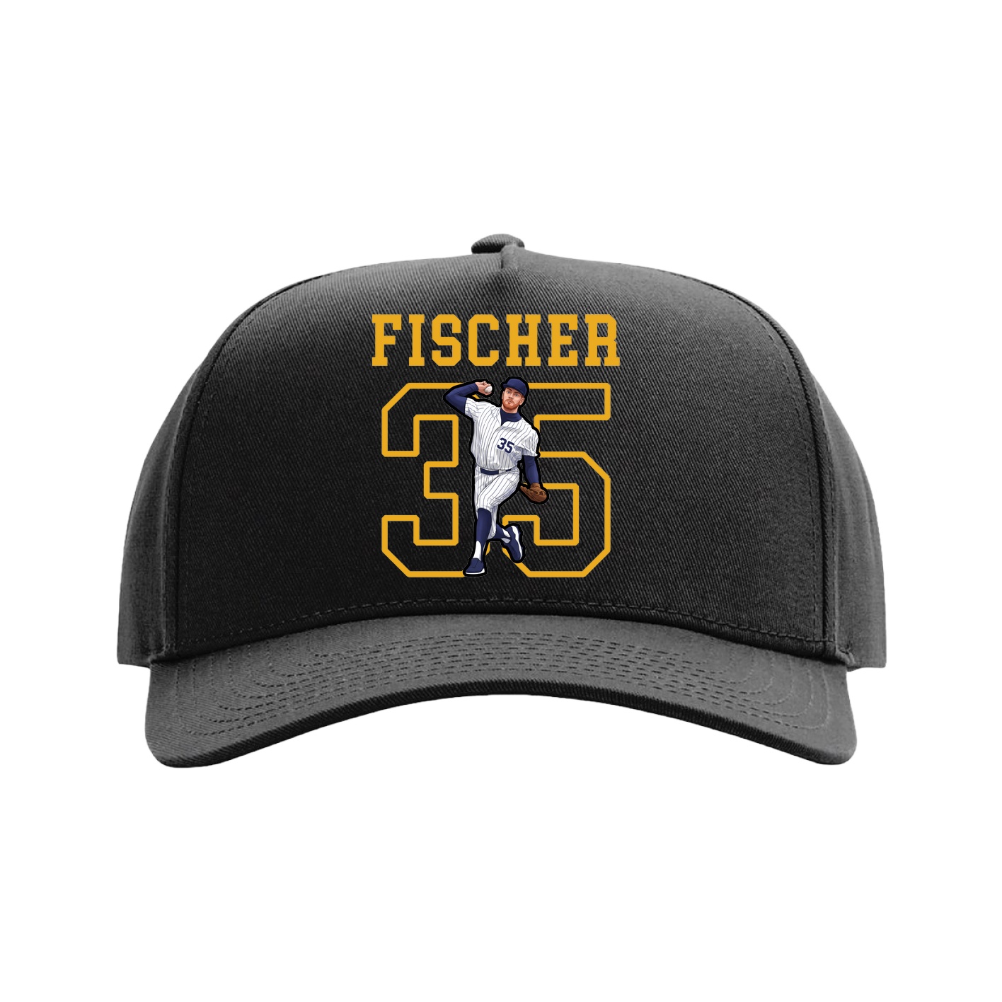 Full Fabric Five-Panel Champ Cap — Shirsey in Black