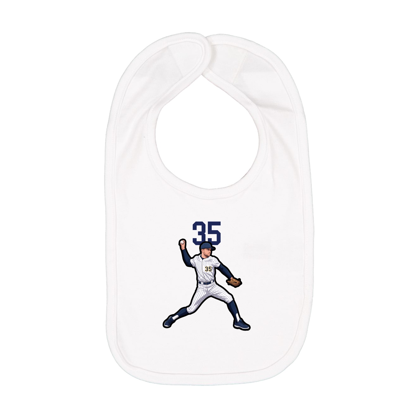 Infant Bib — Number Top in White