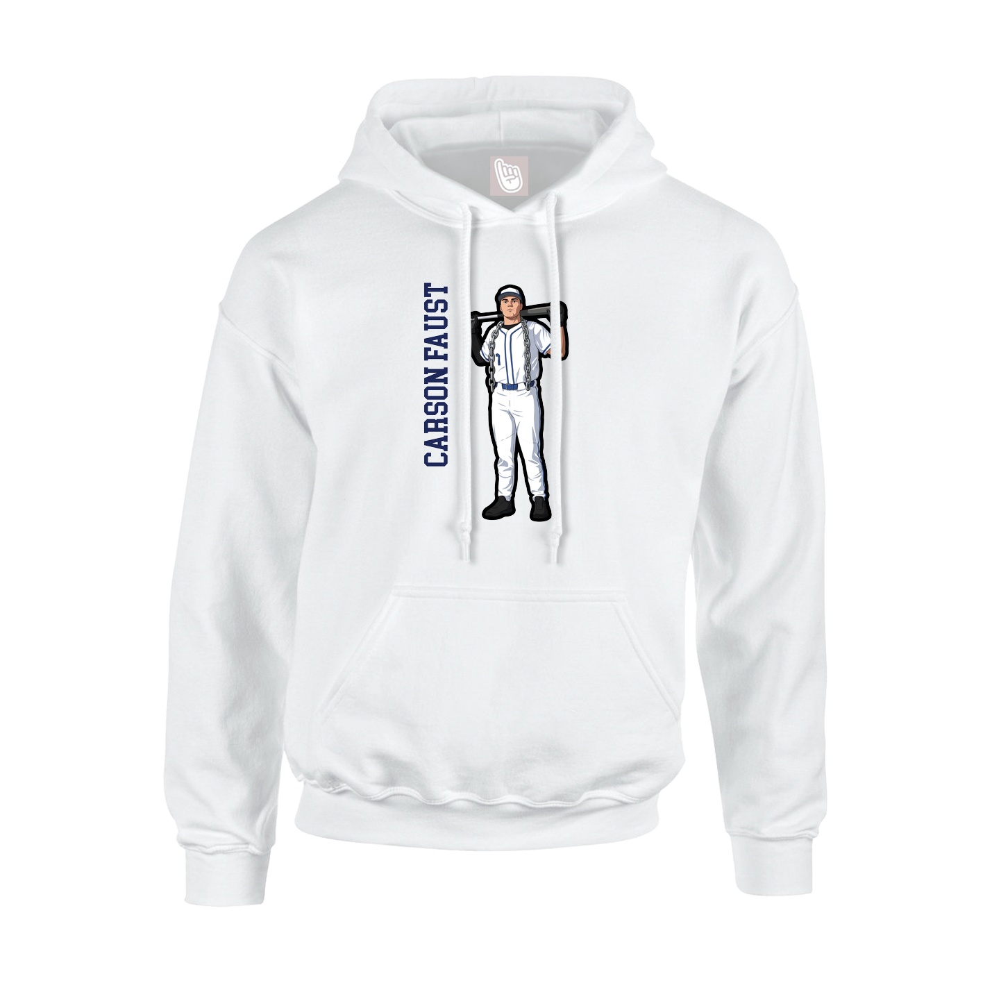 Hoodie — Name Vertical in White