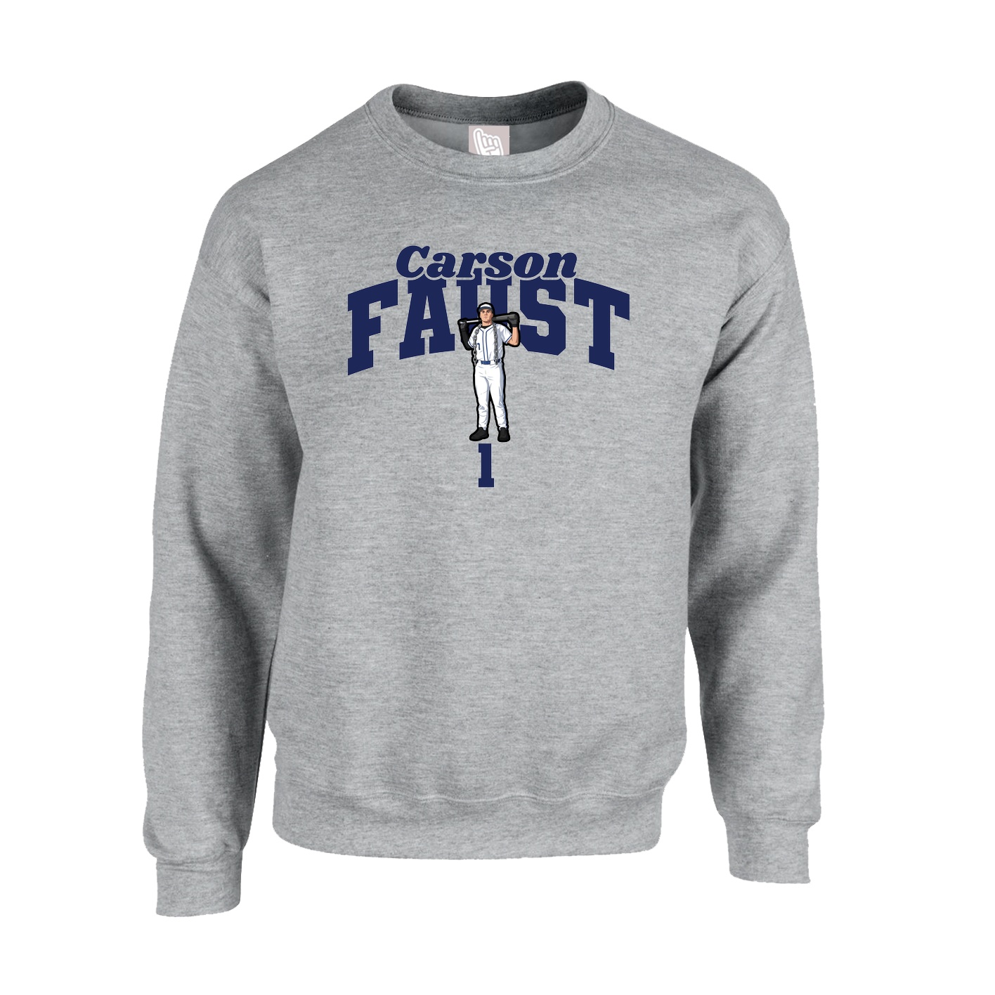 Fleece Crew — Signature Arch in Grey